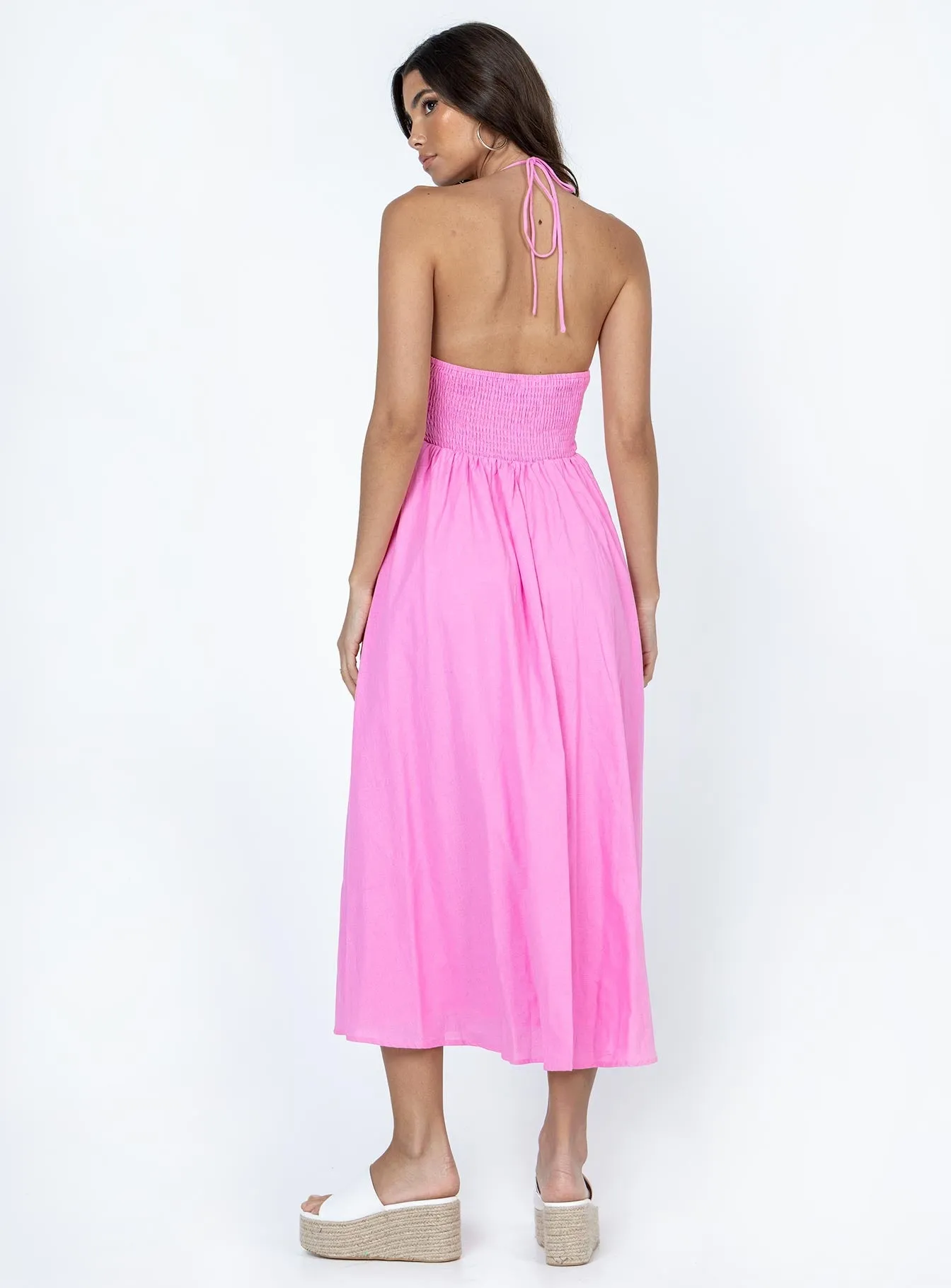 Polished Cut Nardin Maxi Dress Pink