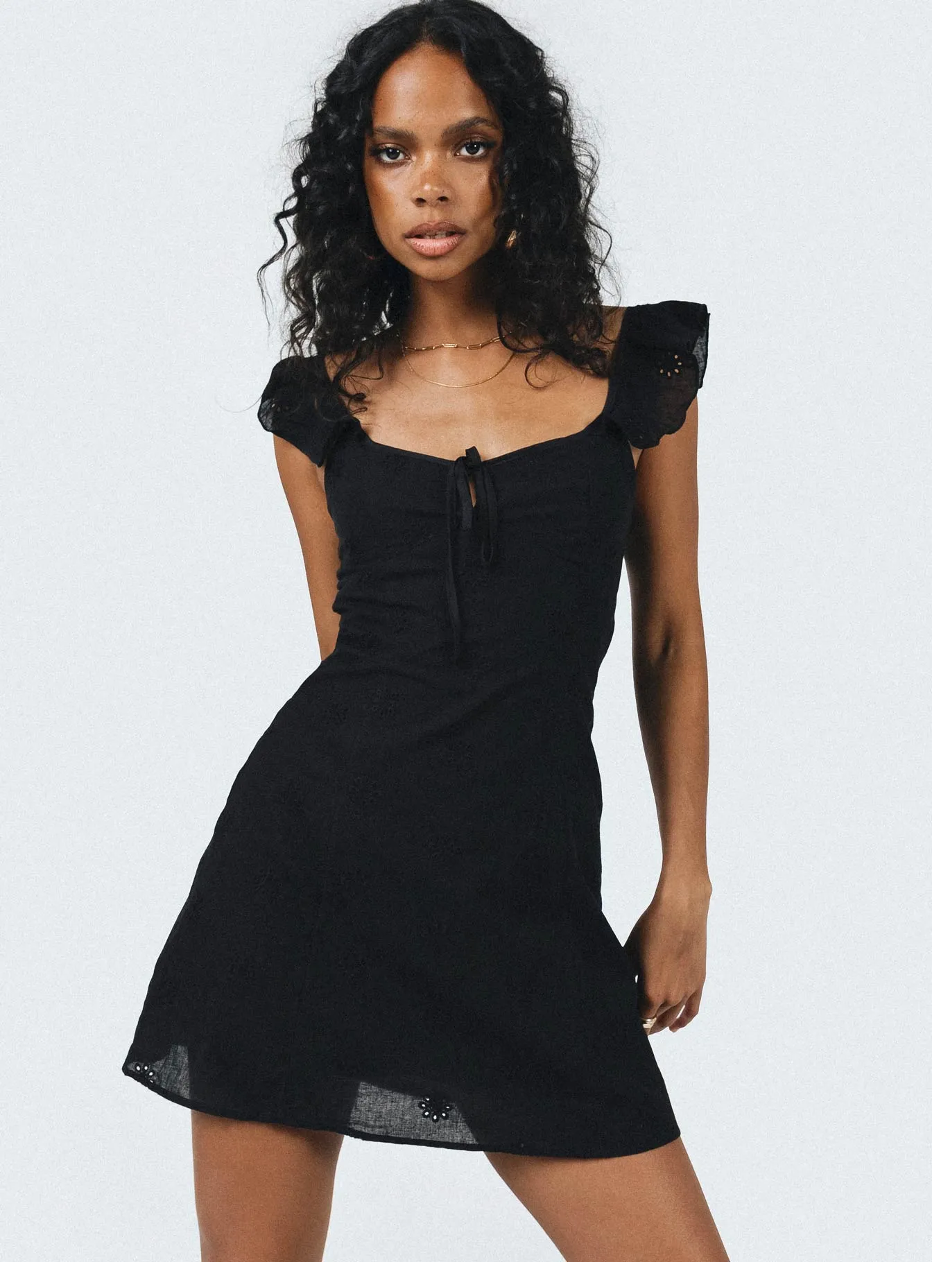 Padded-Bust Besiana Mini Dress Black