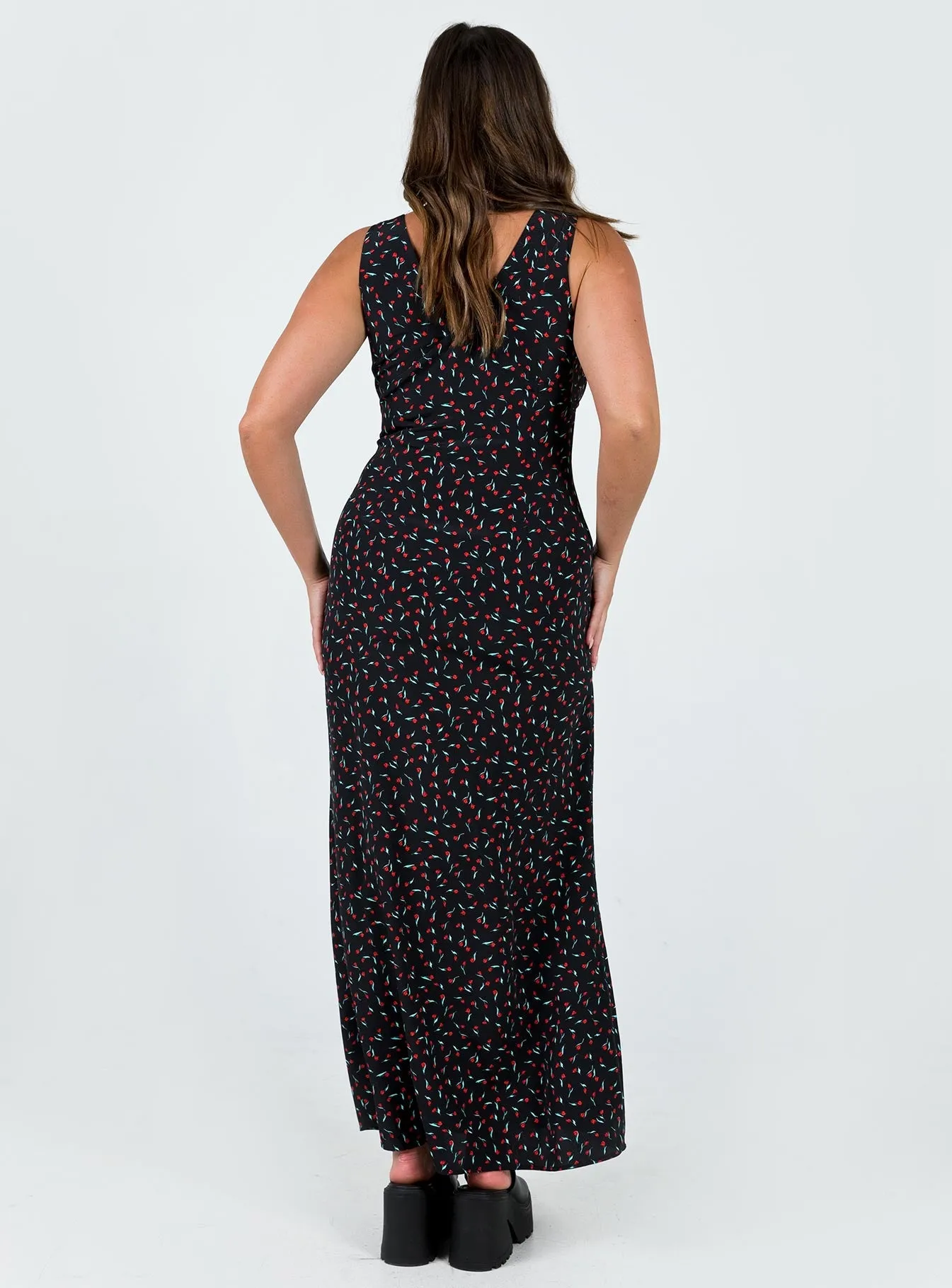 Garrick Maxi Dress Black / Red Stylish and Comfortable
