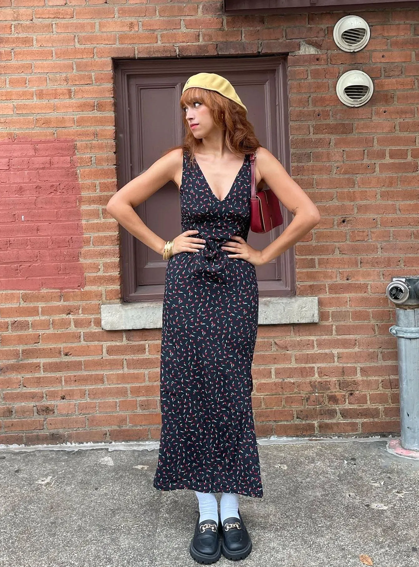 Garrick Maxi Dress Black / Red Comfortable and Fashionable