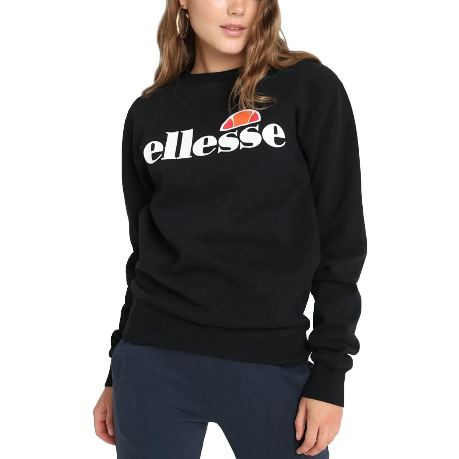 Ellesse Womens Agata Pullover Crew Neck Sweatshirt - Anthracite product yoga friendliness Warm Look