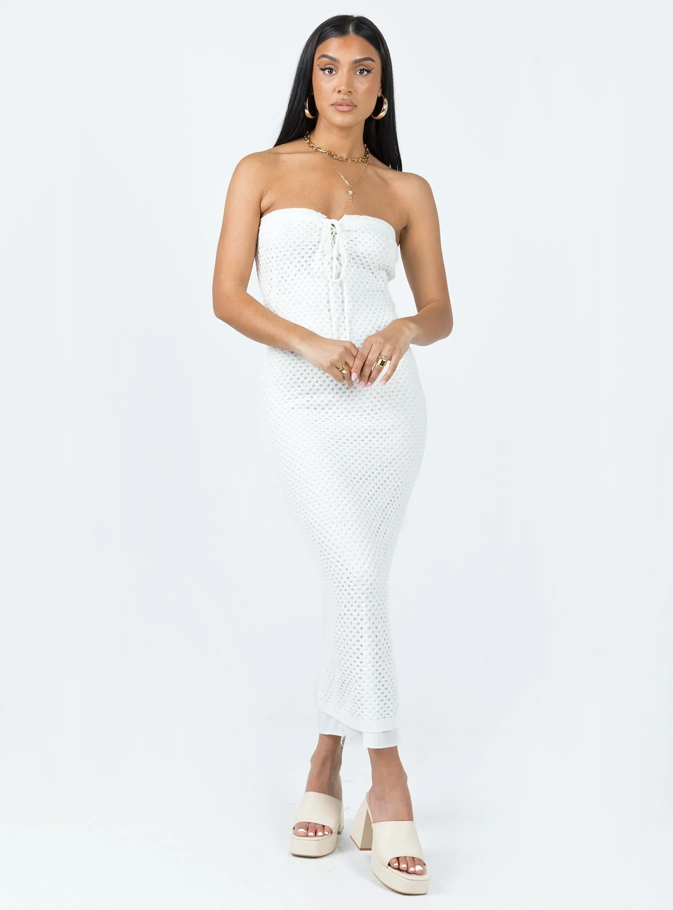 Soft Appeal Minimalist Look Mollen Maxi Dress White