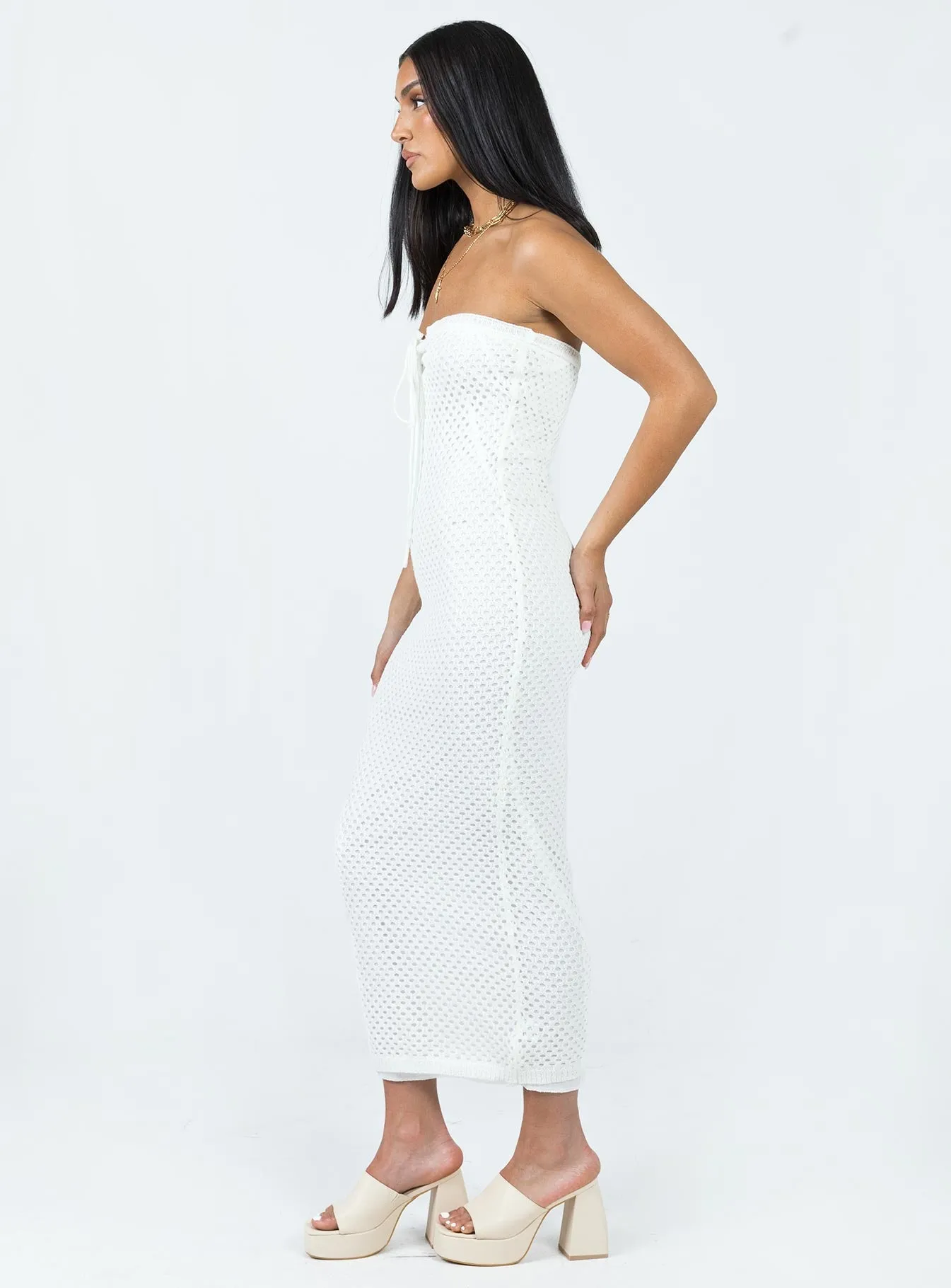 Sunny Lace Mollen Maxi Dress White