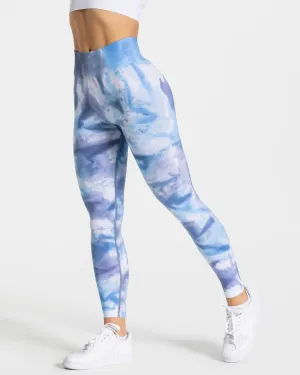 Tie Dye Scrunch Leggings "Ocean" wrinkle free