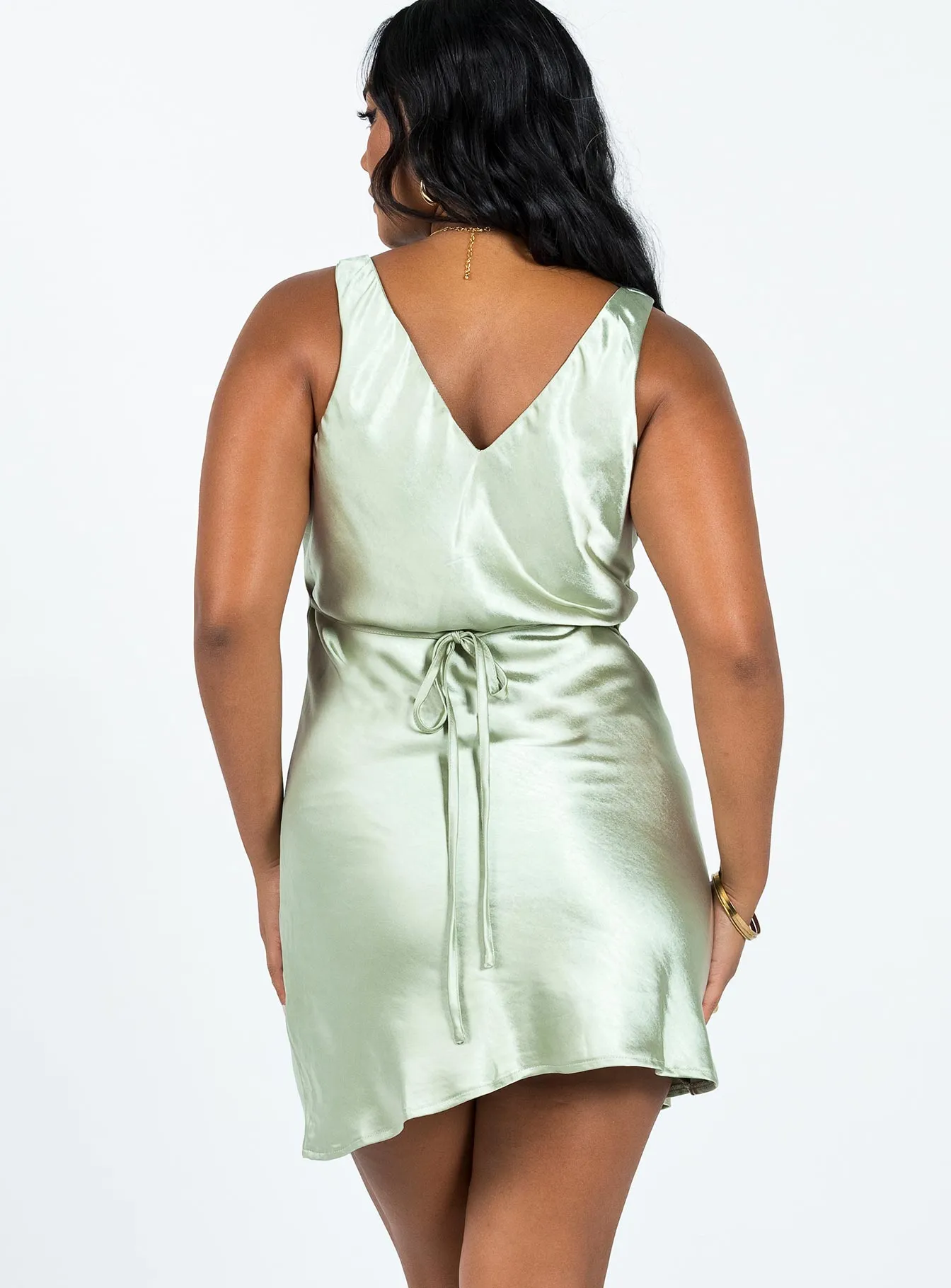 Norma Mini Dress Green Polished Style Light Layers