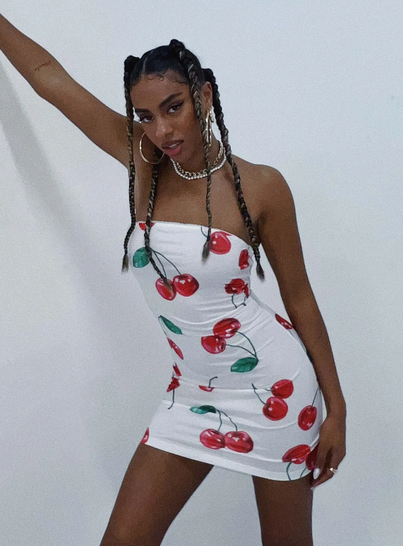 Basic Fashion Vintage feel Cherie Mini Dress Red Multi