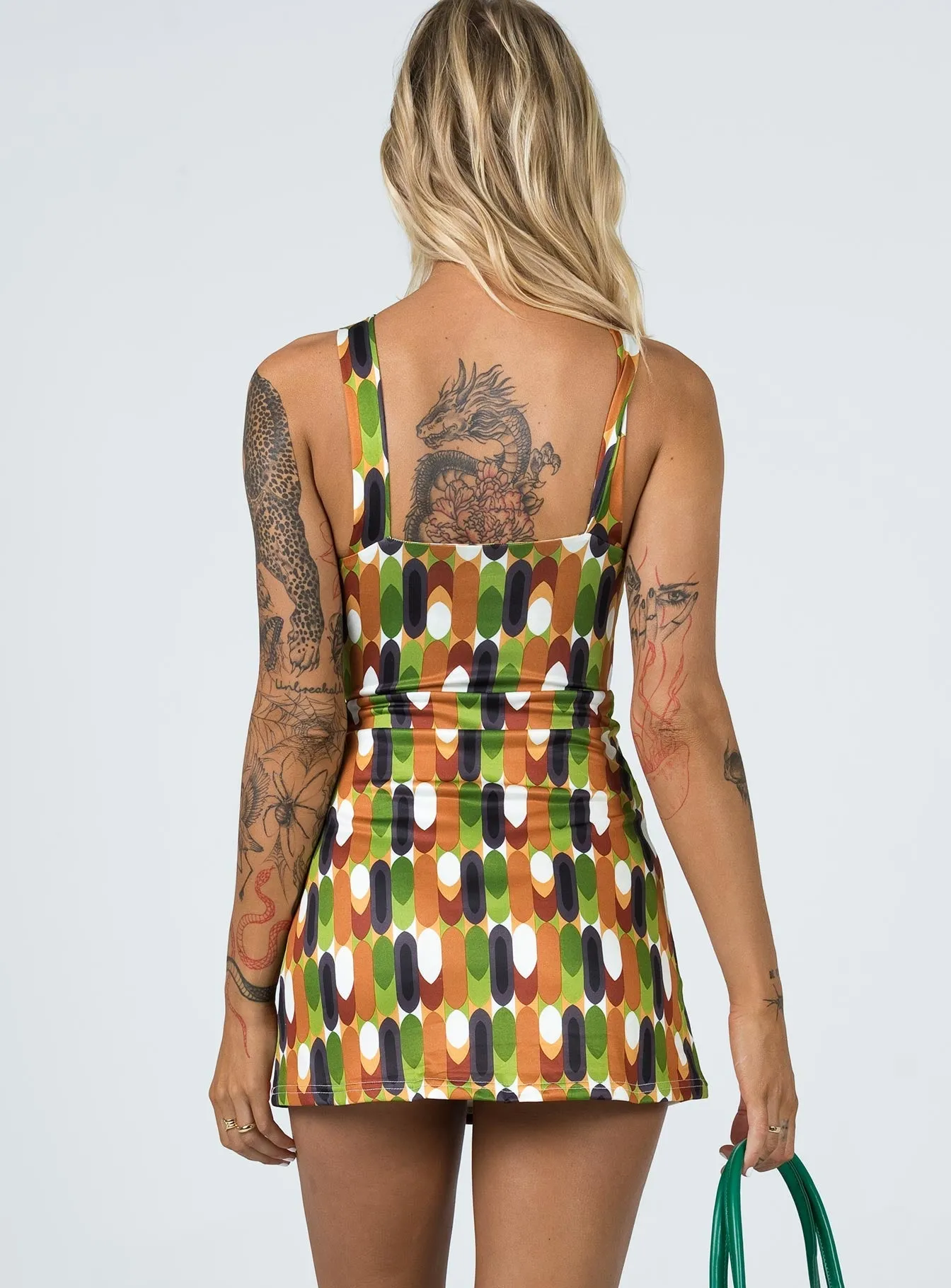 luxe feel Kelani Mini Dress Orange Multi