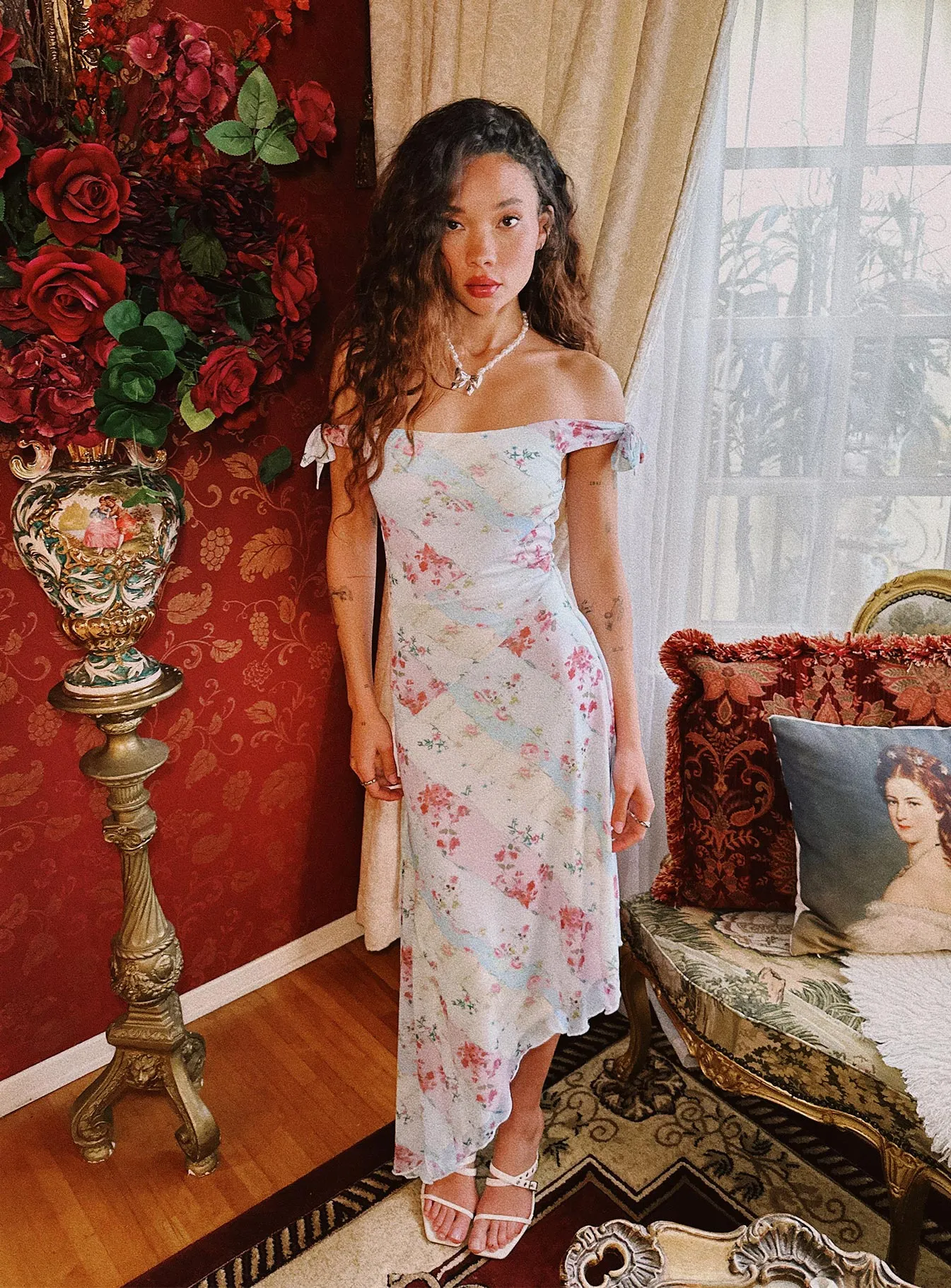 Sleek Tone Smitten Asymmetric Maxi Dress Multi