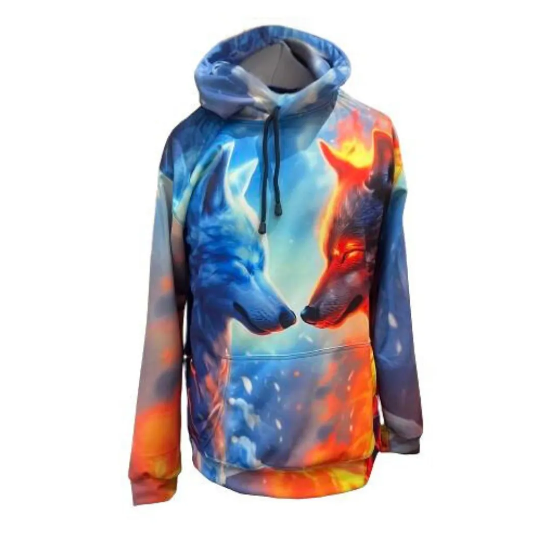 Devon Sport Unisex 3D Thunder Wolf Graphic Pull-Over Hoodie Layer Bold Layer Minimal