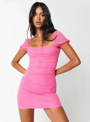Charvi Mini Dress Pink Tall Standout Feature