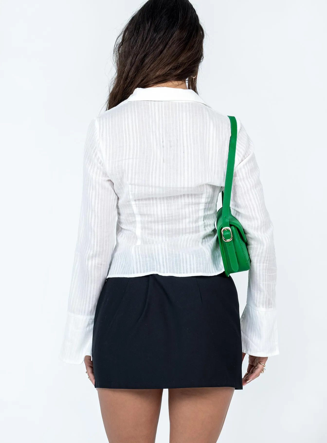 Gather Details Roll Up Hem Adam Mini Skirt Black