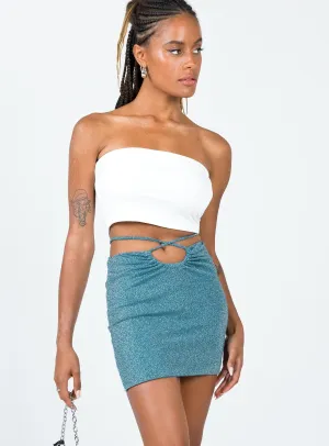 Humaira Mini Skirt Blue High Shine