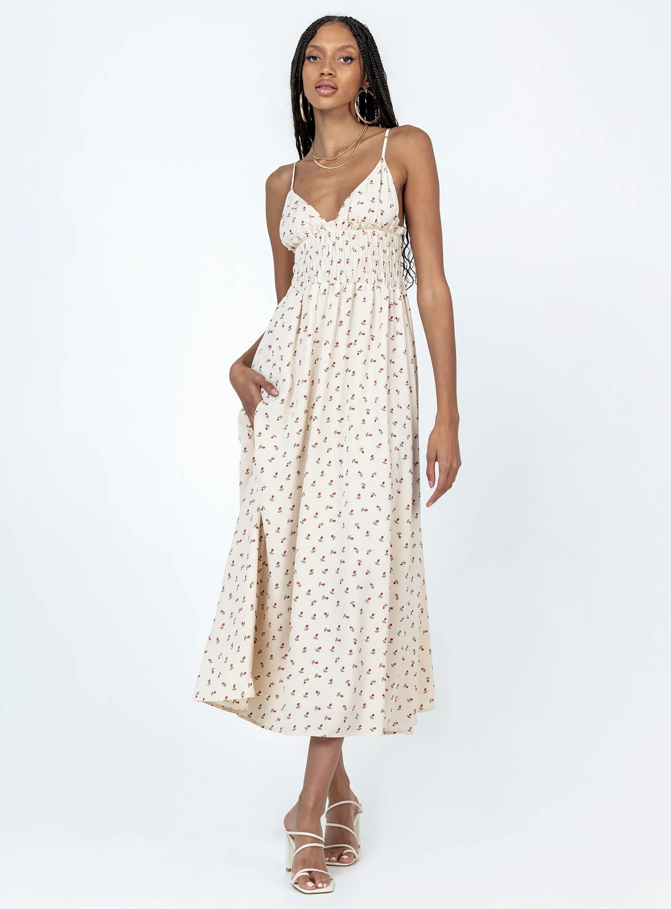 Roza Maxi Dress Beige Light Cloud