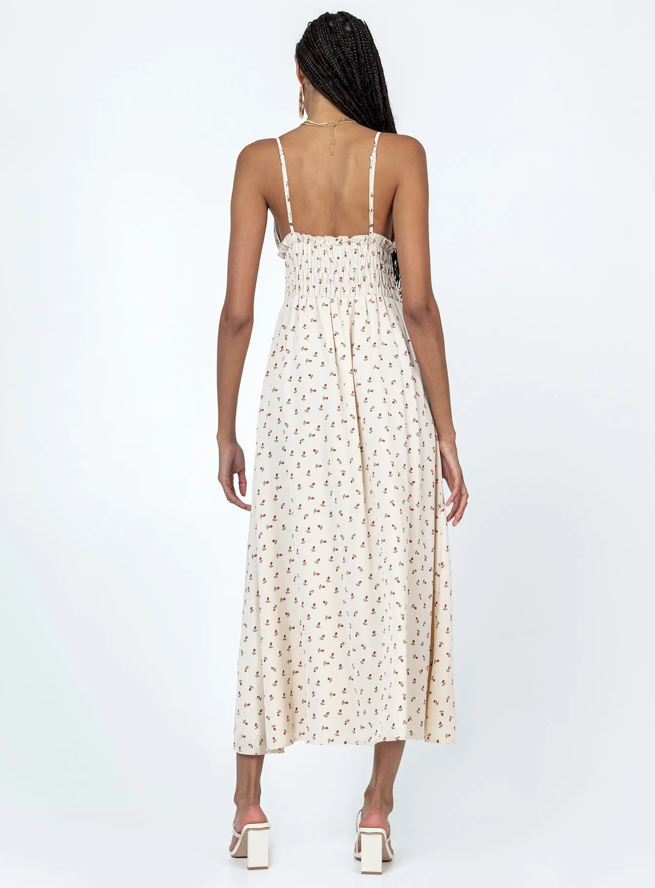 Roza Maxi Dress Beige Soft Design