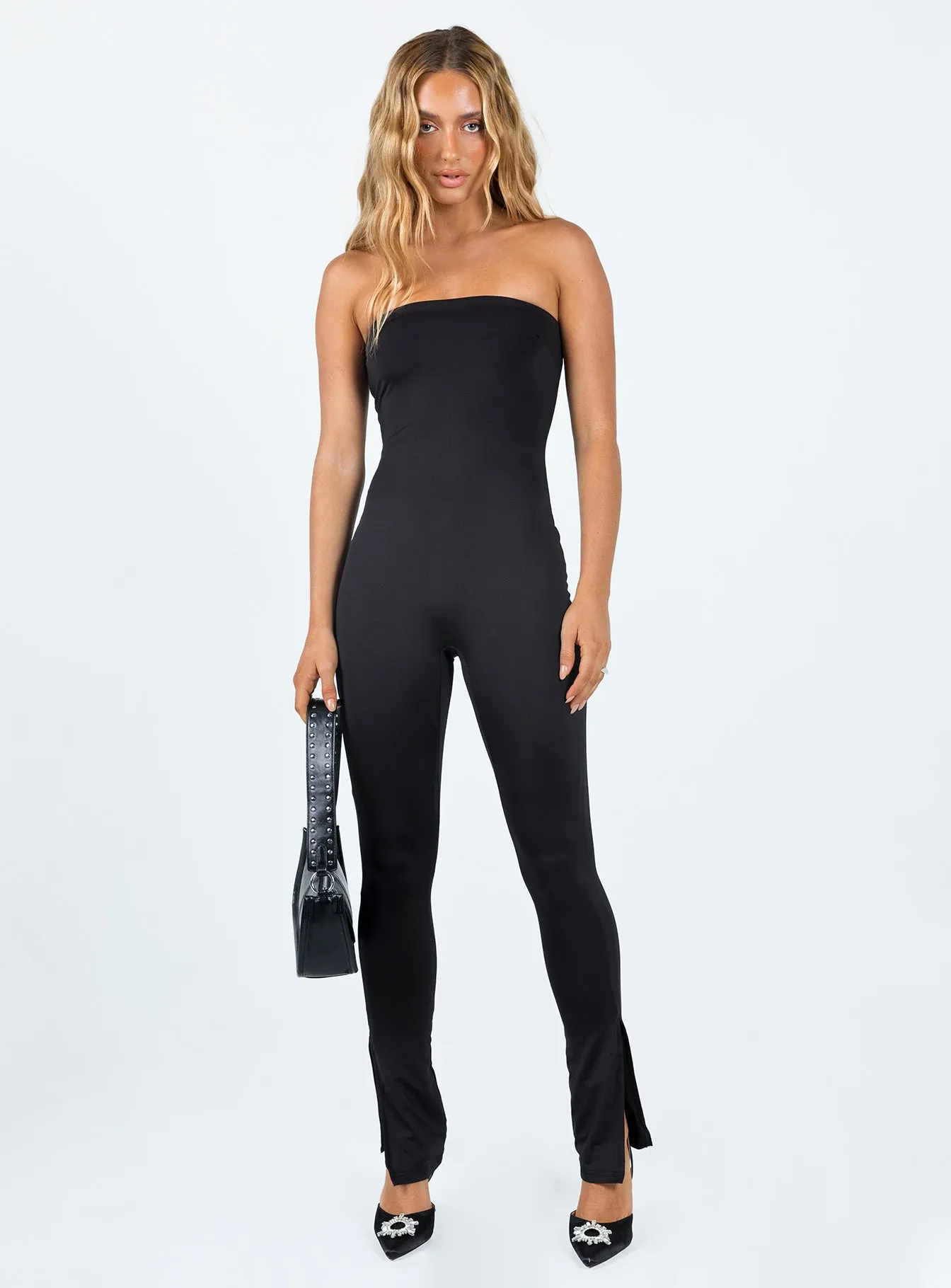 Unique Couple Lowry Strapless Jumpsuit Black