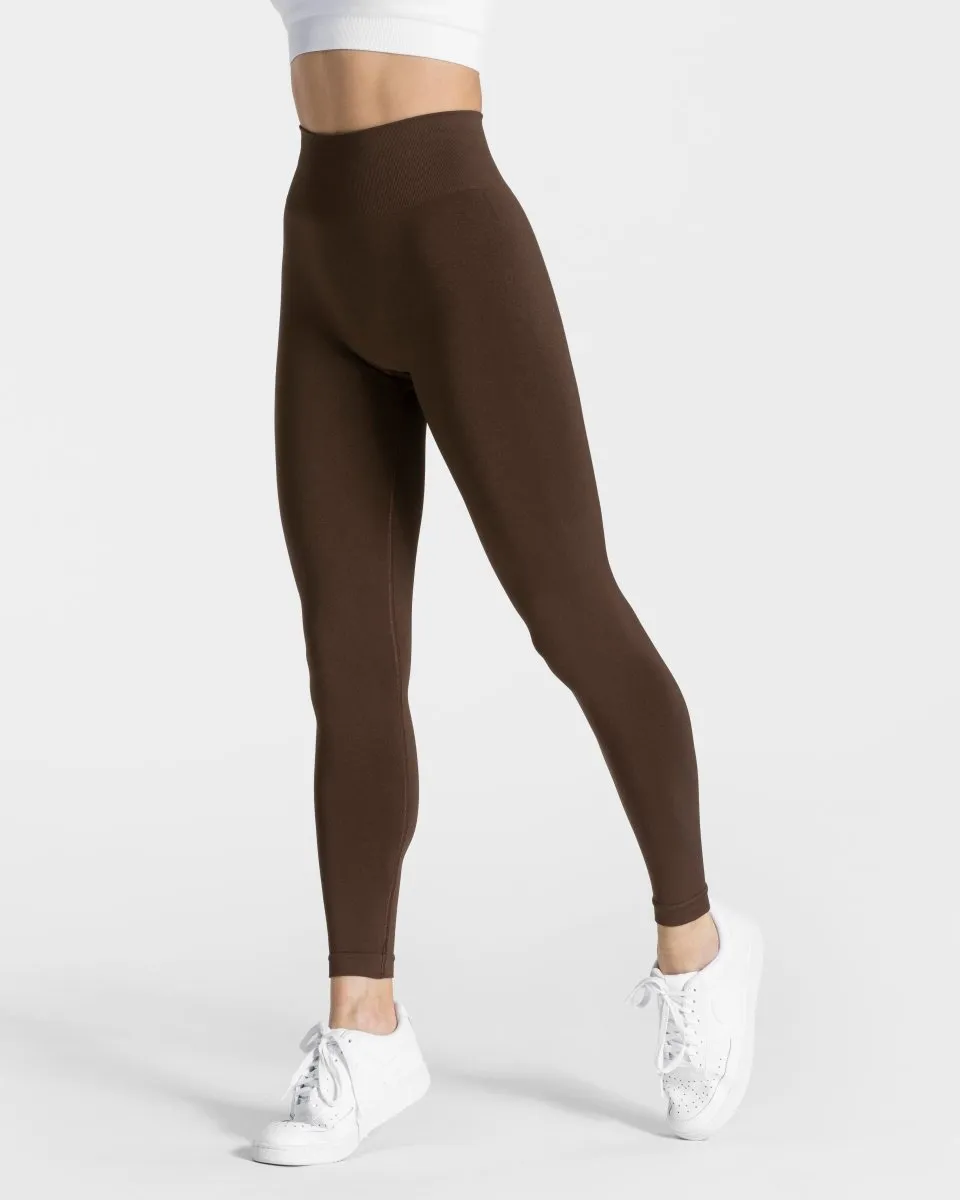 Seamless Style Outdoor Lover High Waist Classy Leggings "Dunkelbraun"