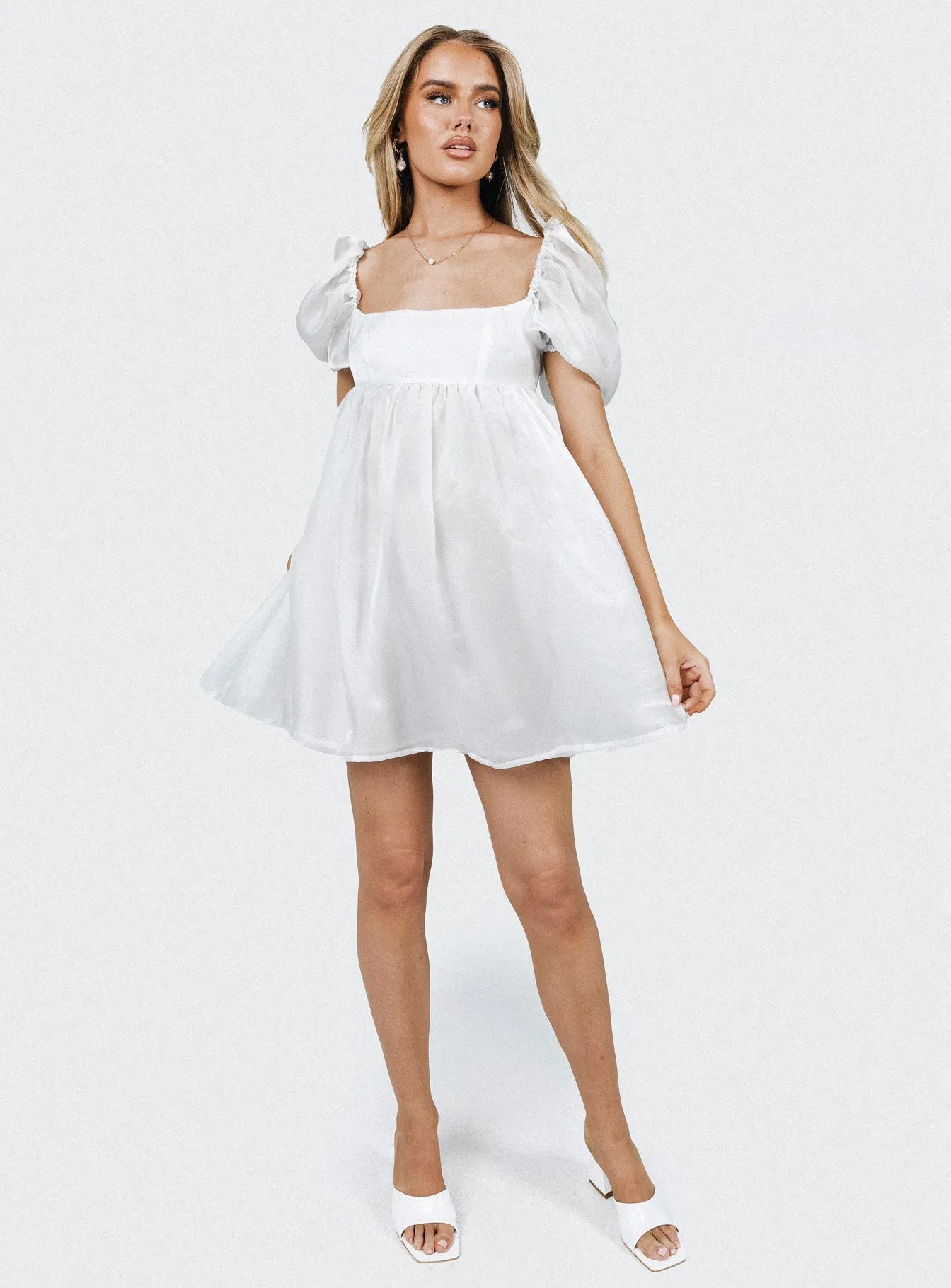 Smart Layer Wear Belted-Style Alaya Mini Dress White