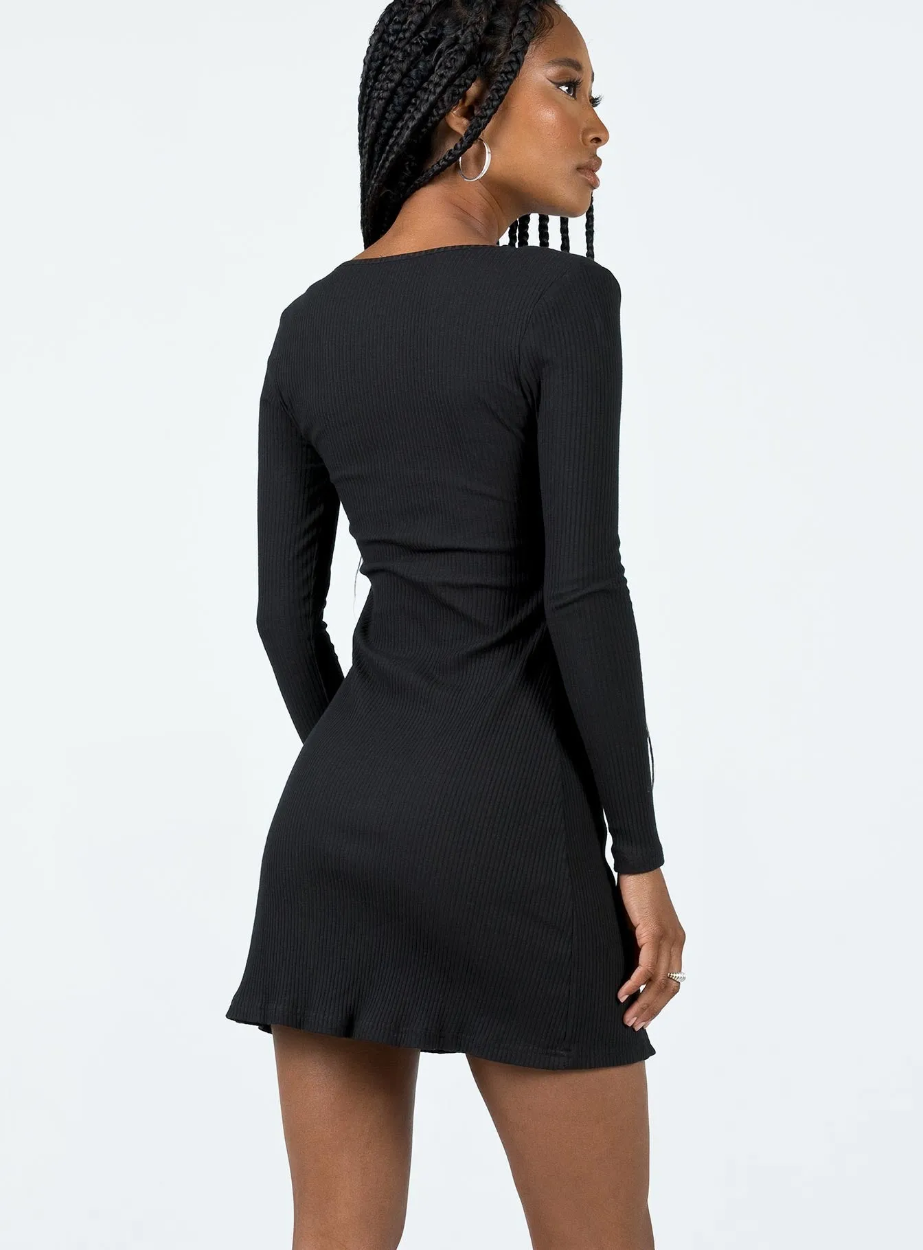 Normandy Long Sleeve Mini Dress Black Perfect Style Wear