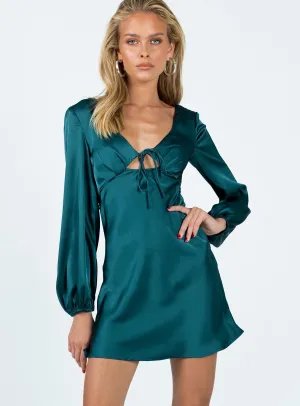 Kayce Long Sleeve Mini Dress Navy Timeless Waistband Fit