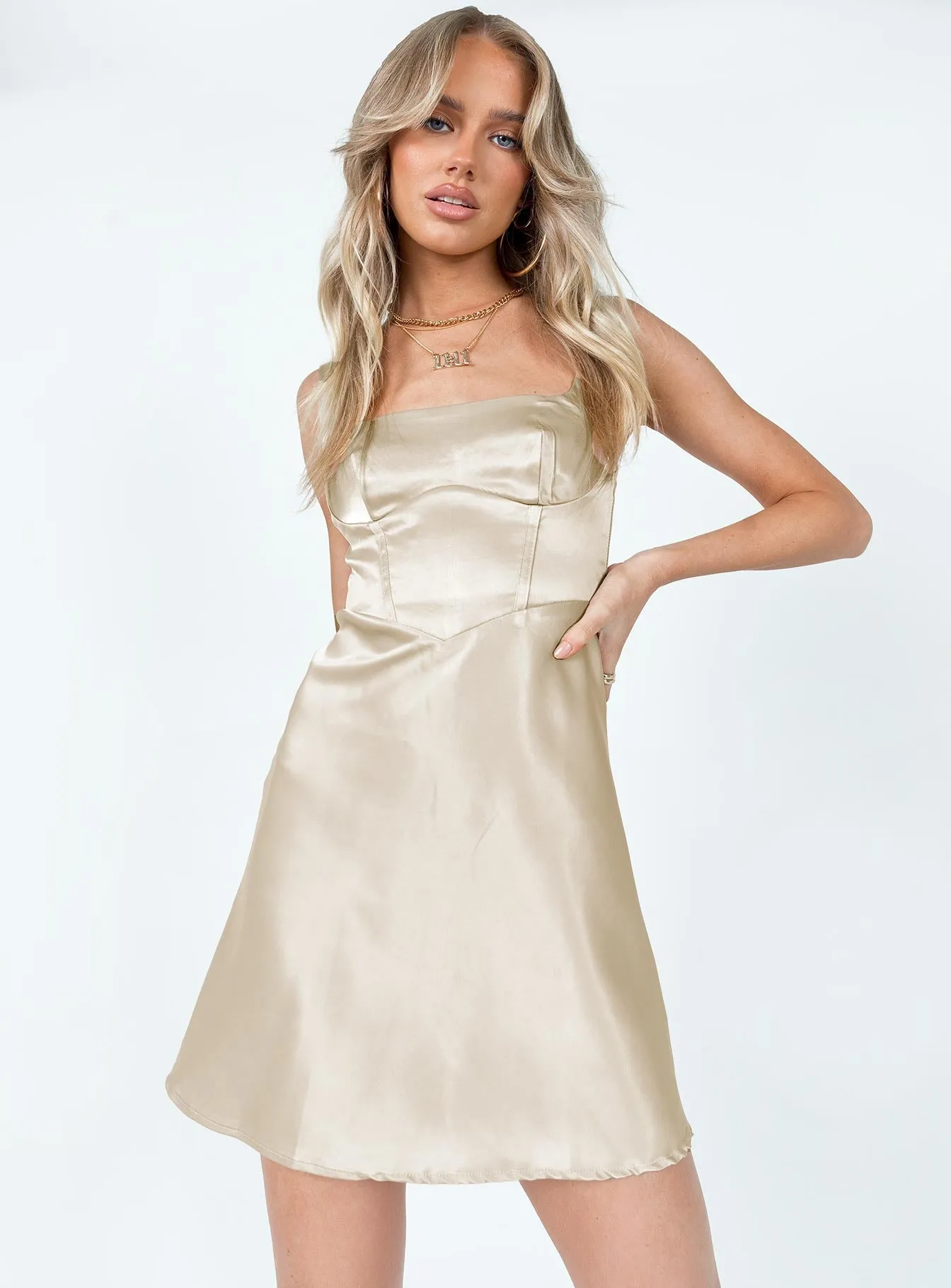 Versatile Piece Cozy Base Gio Mini Dress Beige