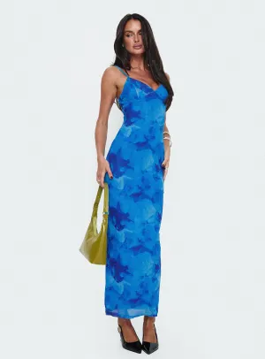 Active Moments Abstract Pattern Hathaway Maxi Dress Blue Floral
