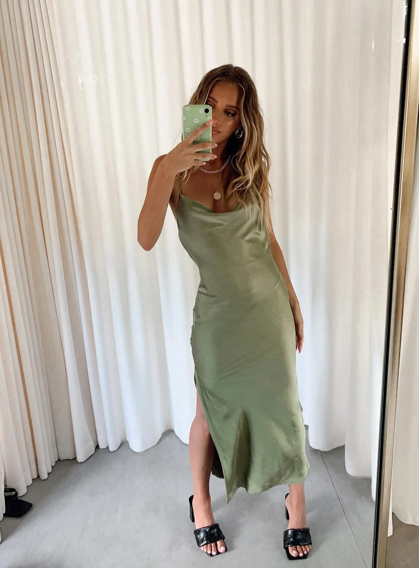 Fit Waist Alissa Midi Dress Green