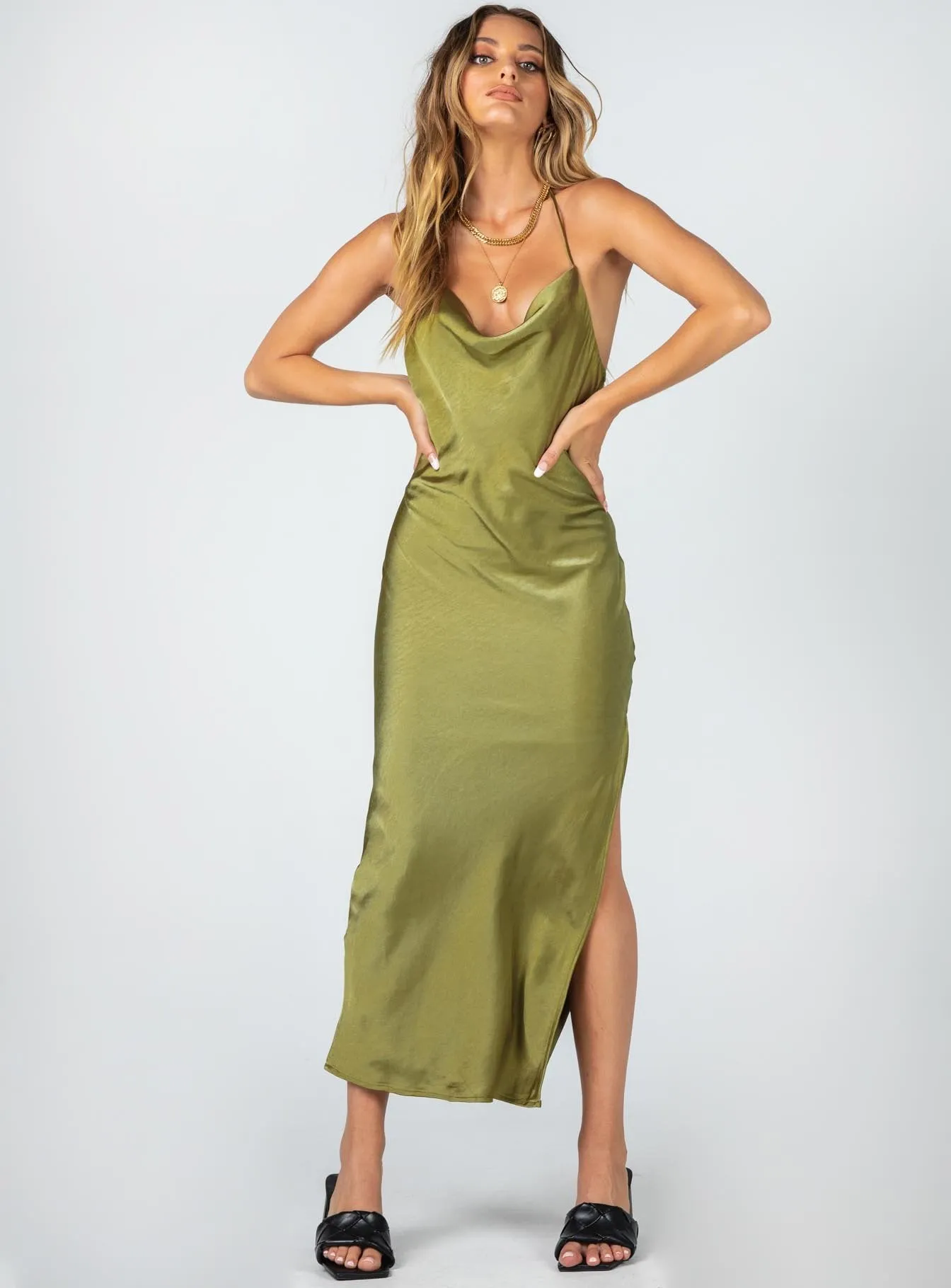 Chic Tone Alissa Midi Dress Green