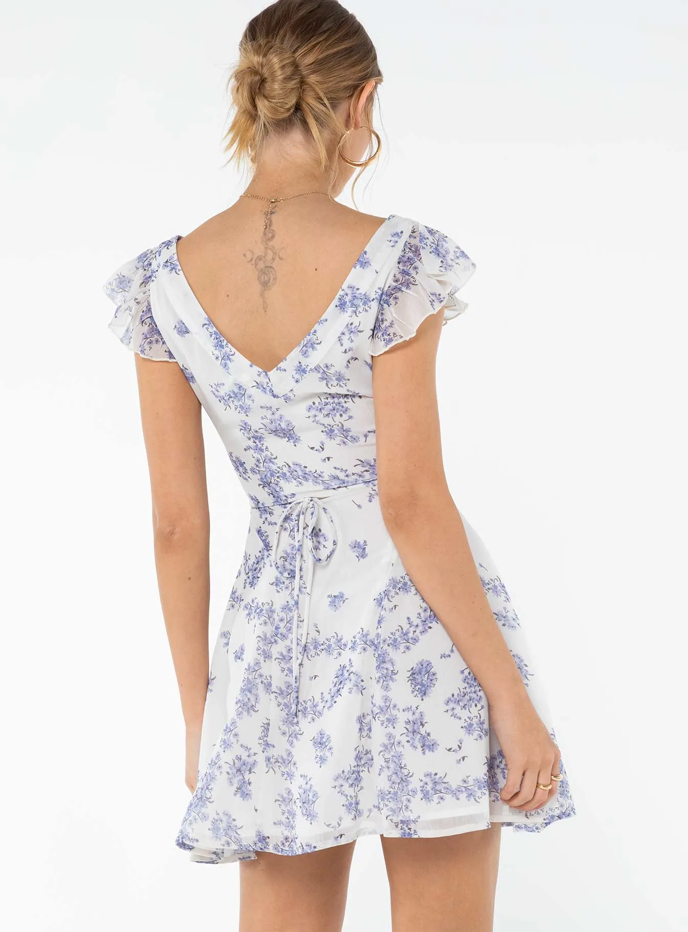 Dream Away Mini Dress Blue Multi Occasion Ready Happy Fit