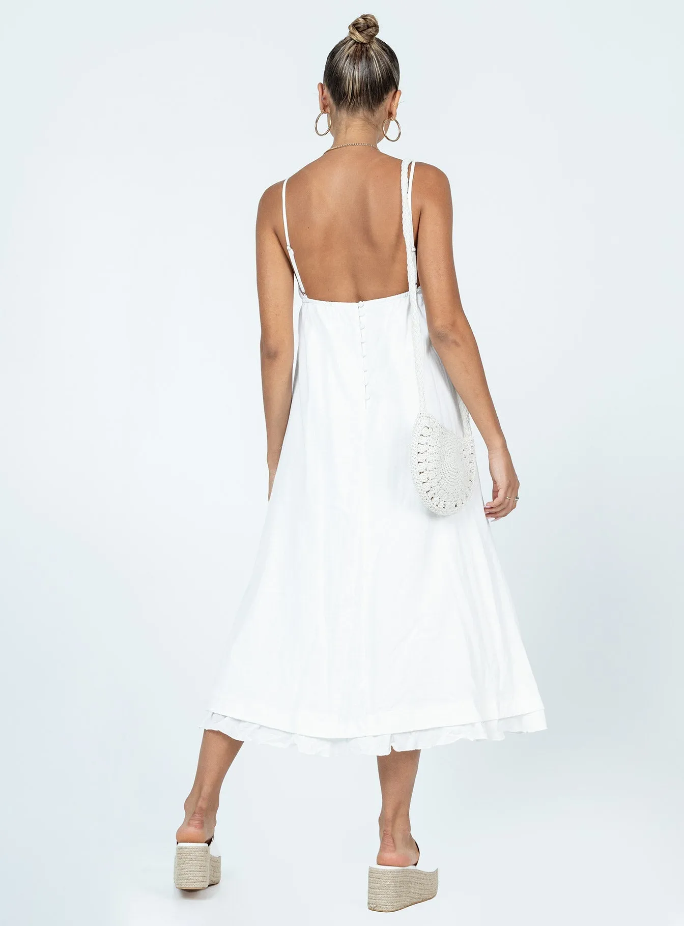 Trendy Layer Modern Texture Empress Of Love Maxi Dress White