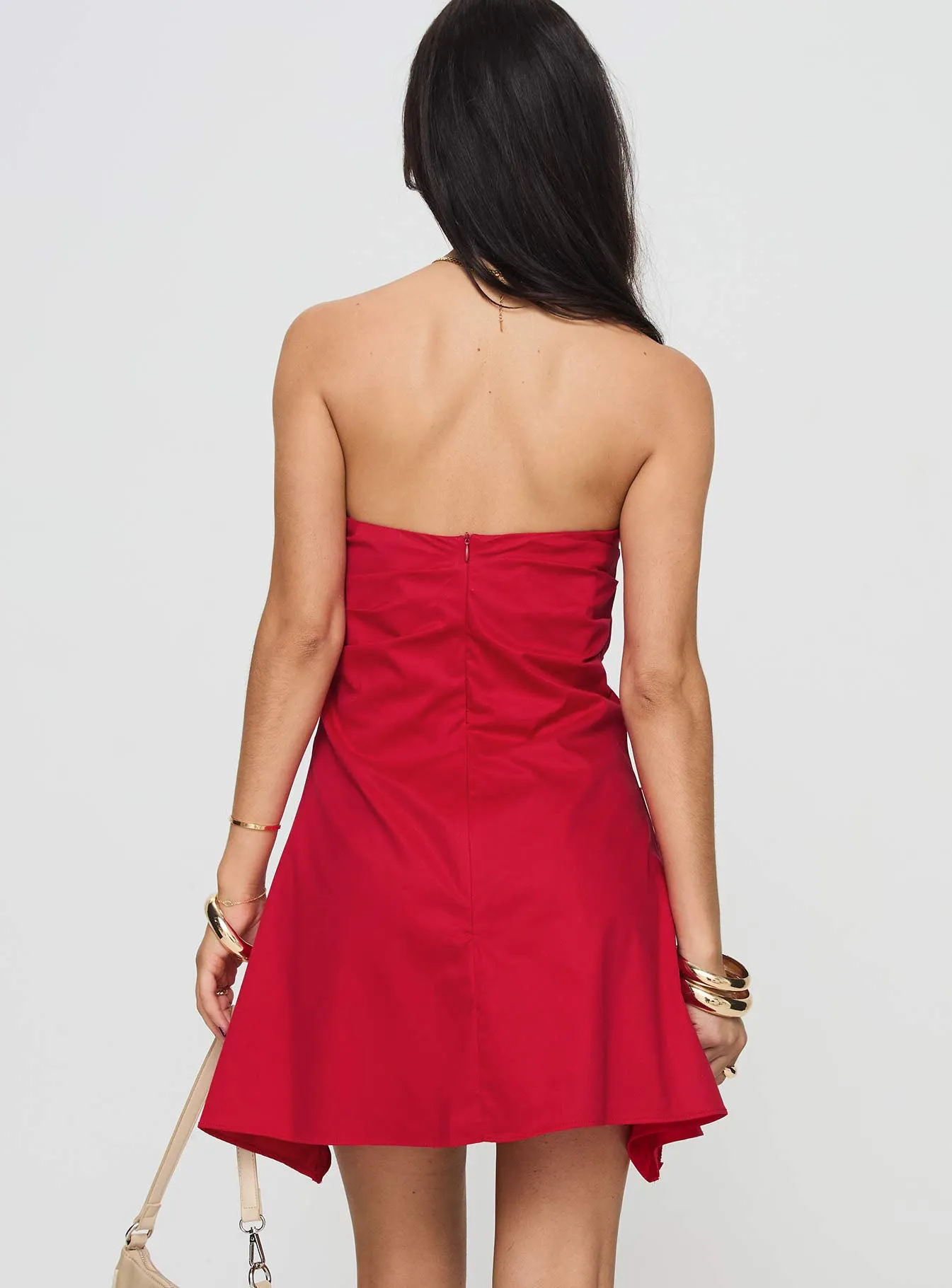 Smart Layer Wear Bradwell Strapless Mini Dress Red