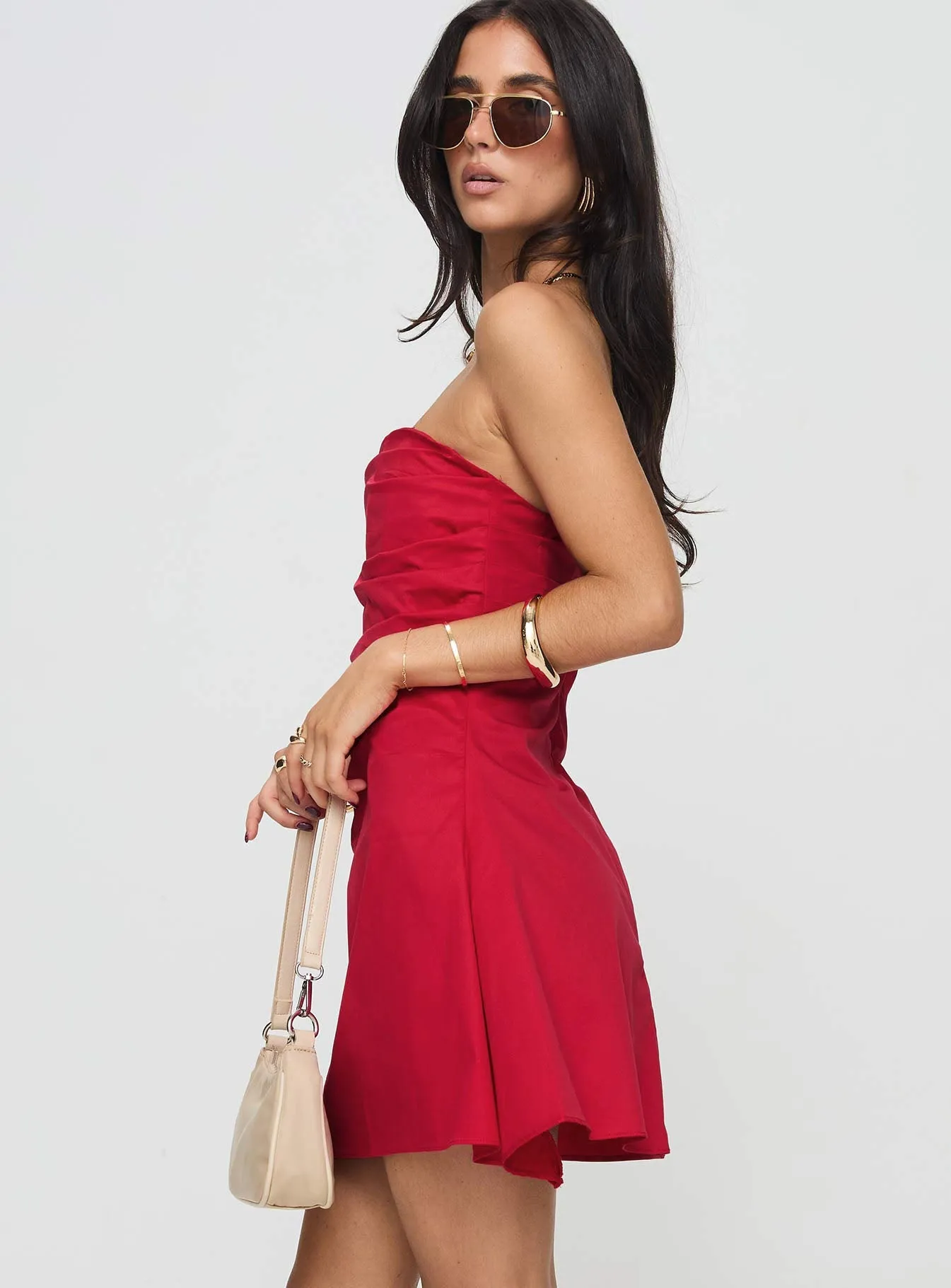 Elegant Appearance Bradwell Strapless Mini Dress Red