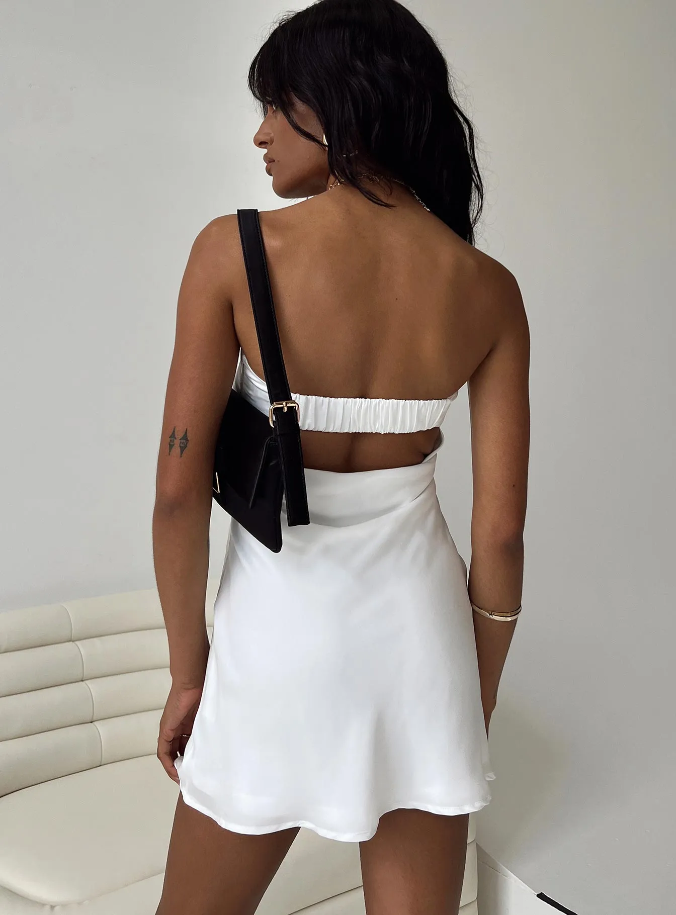 Phillipa Mini Dress White Layered Comfort Wear Elegant Waistband