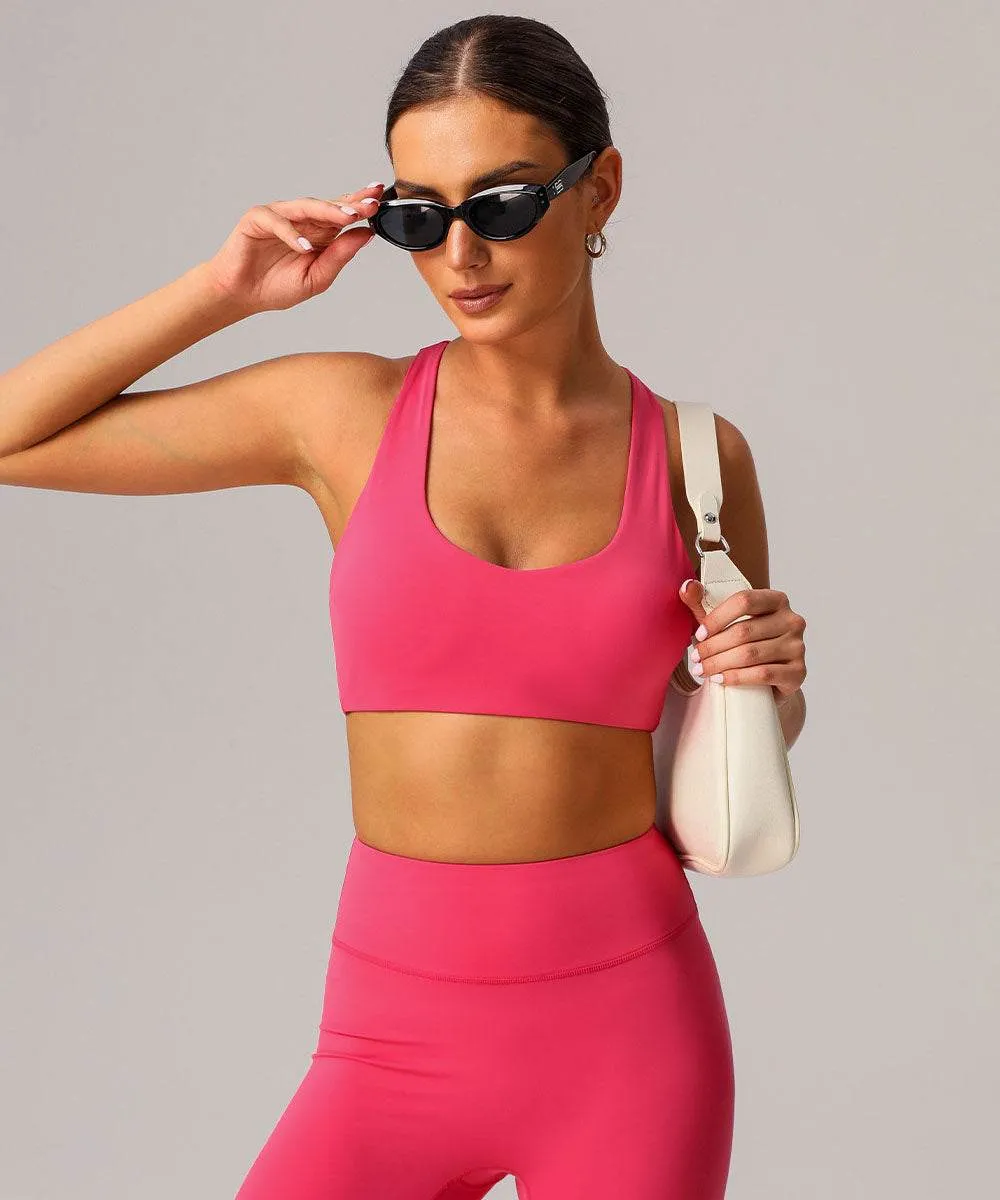 Racerback Sport Bra Tops with Built in Chest Pads ButterSoftKnit