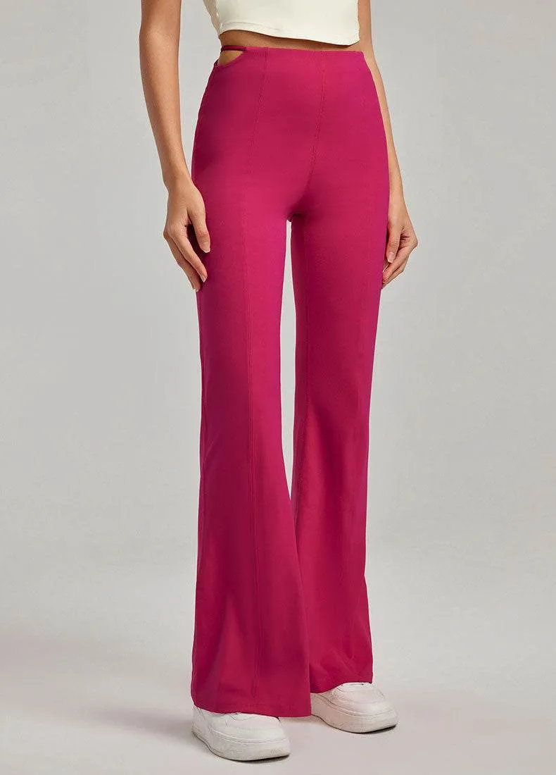 Simple Fashion High Waist Athletic Flare Pants Yoga Trousers