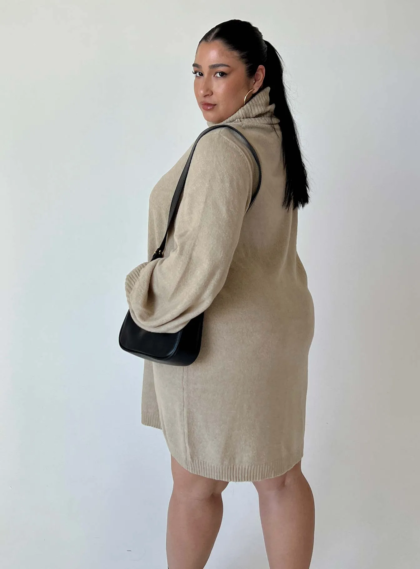 Moment Light Zahara Mini Dress Beige Curve