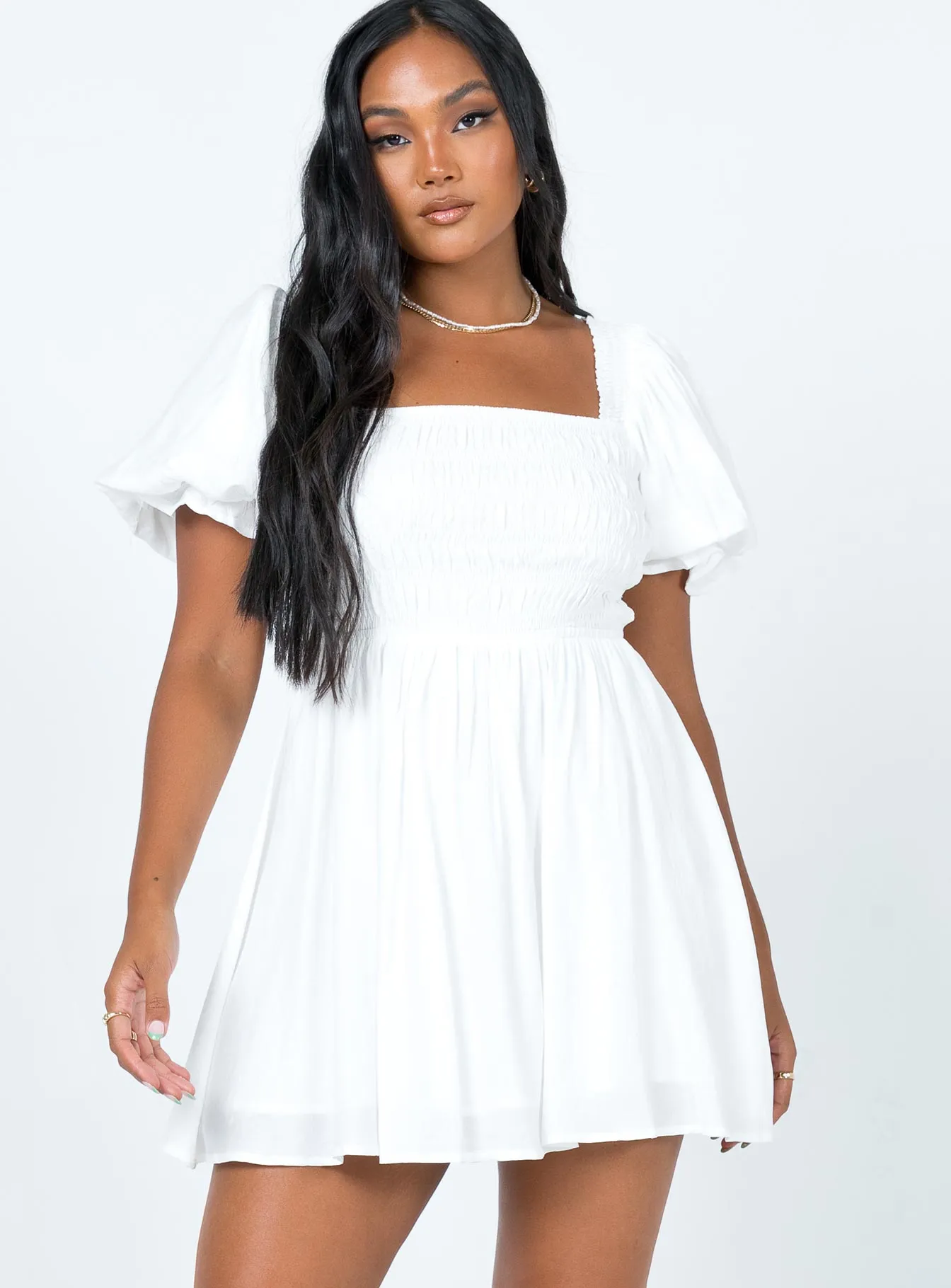 Dani Mini Dress White Fashionable Cut