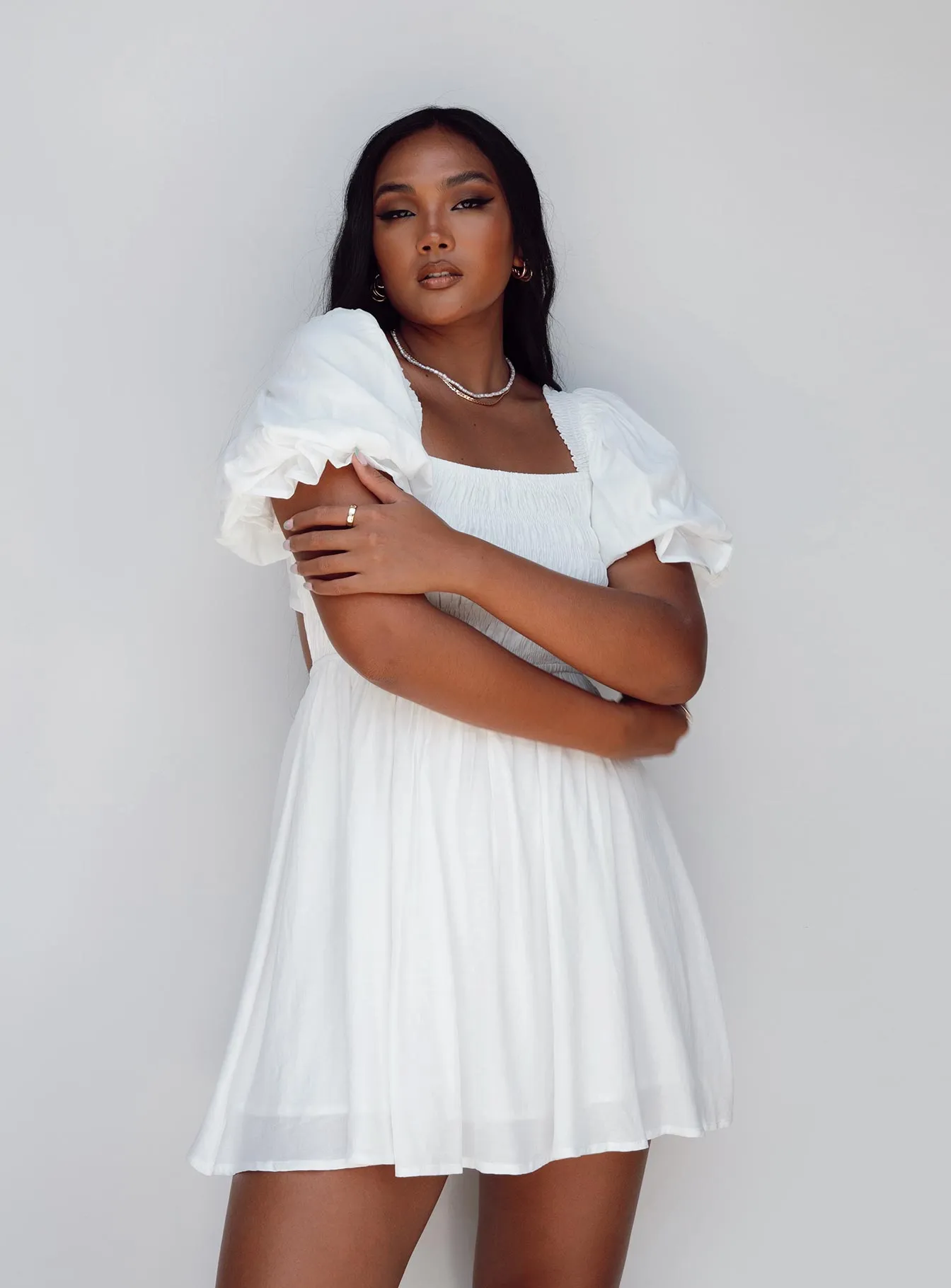 Light Drape Dani Mini Dress White