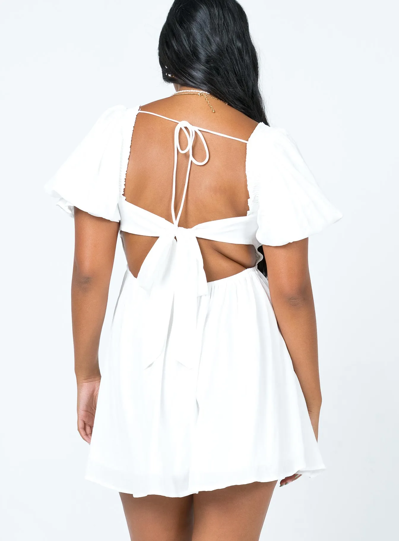 Light material Comfortable Waist Design Dani Mini Dress White