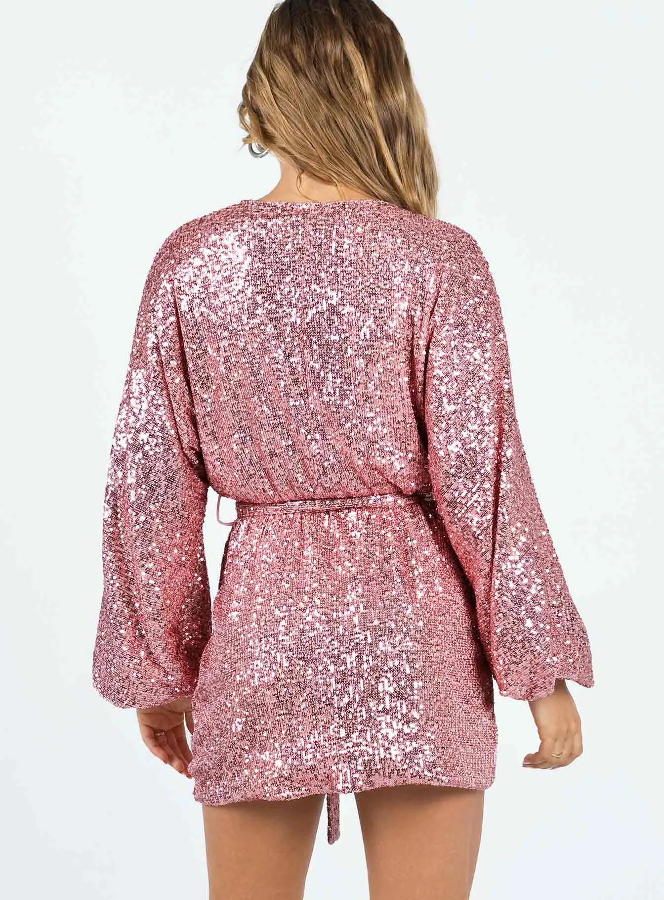 Shape Hug Breathable Design Dancing Queen Mini Dress Pink