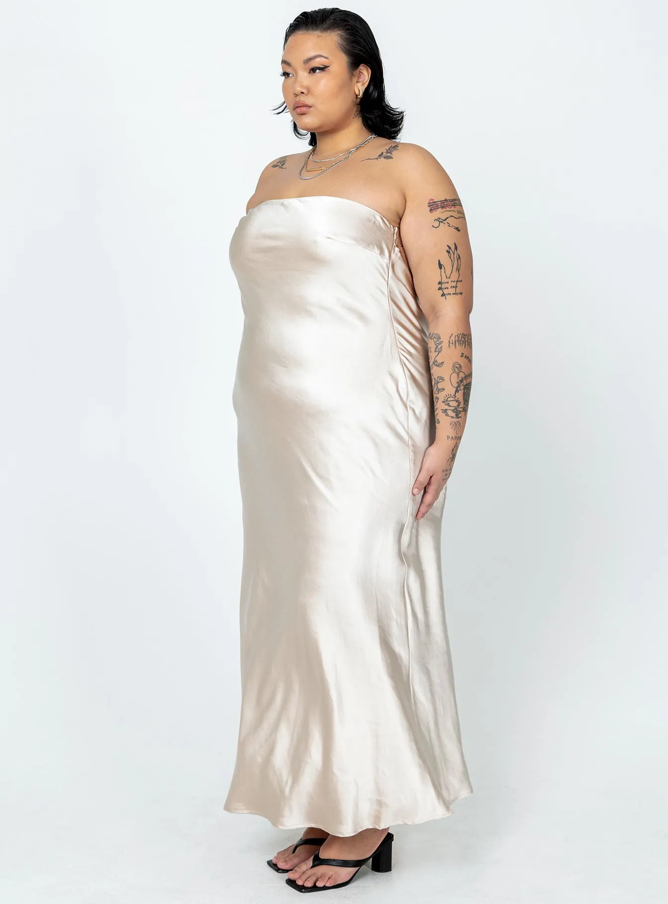 Airy Weave Haley Maxi Dress Champagne Curve