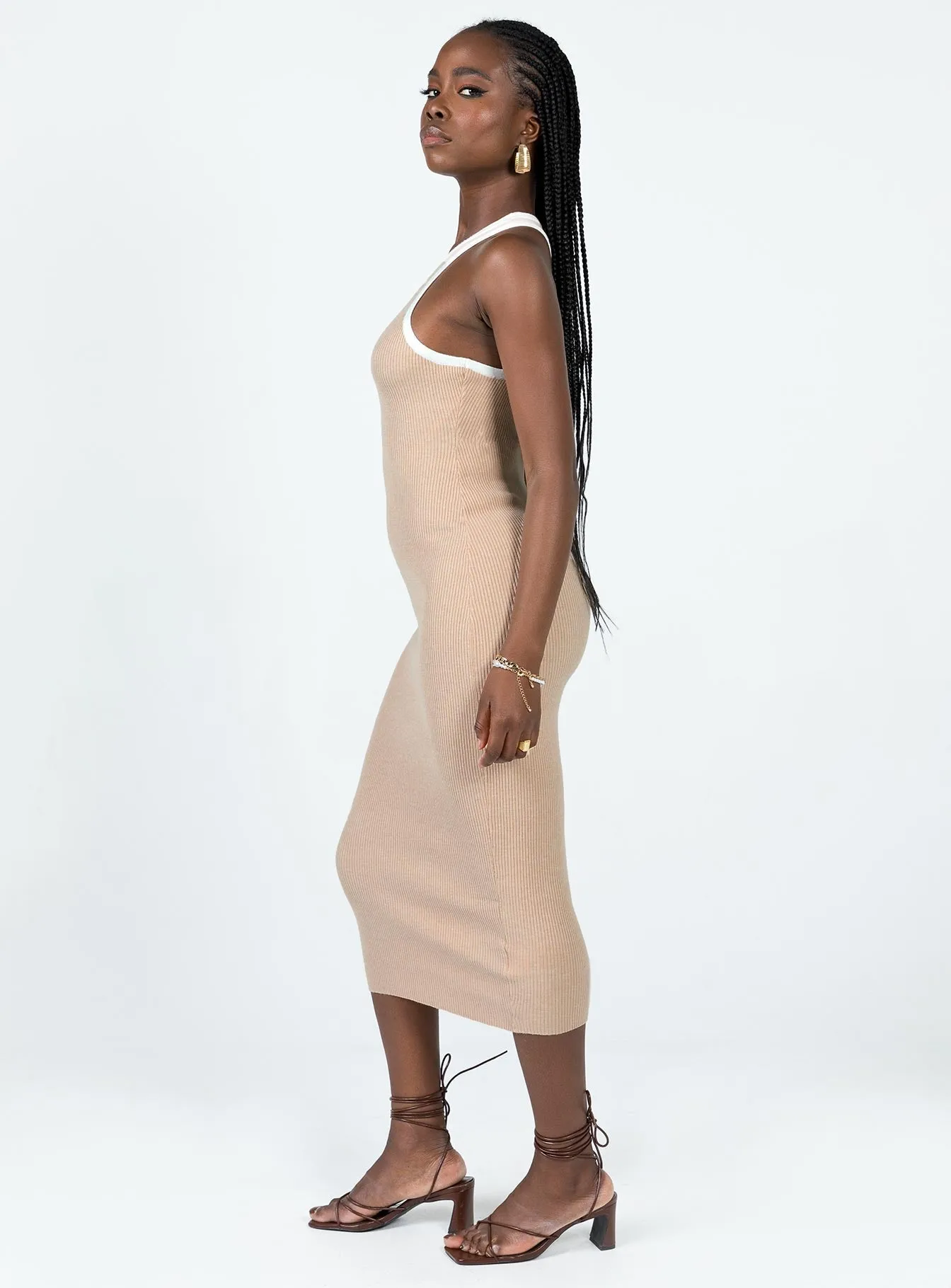 Calm Grace Raimond Midi Dress Beige