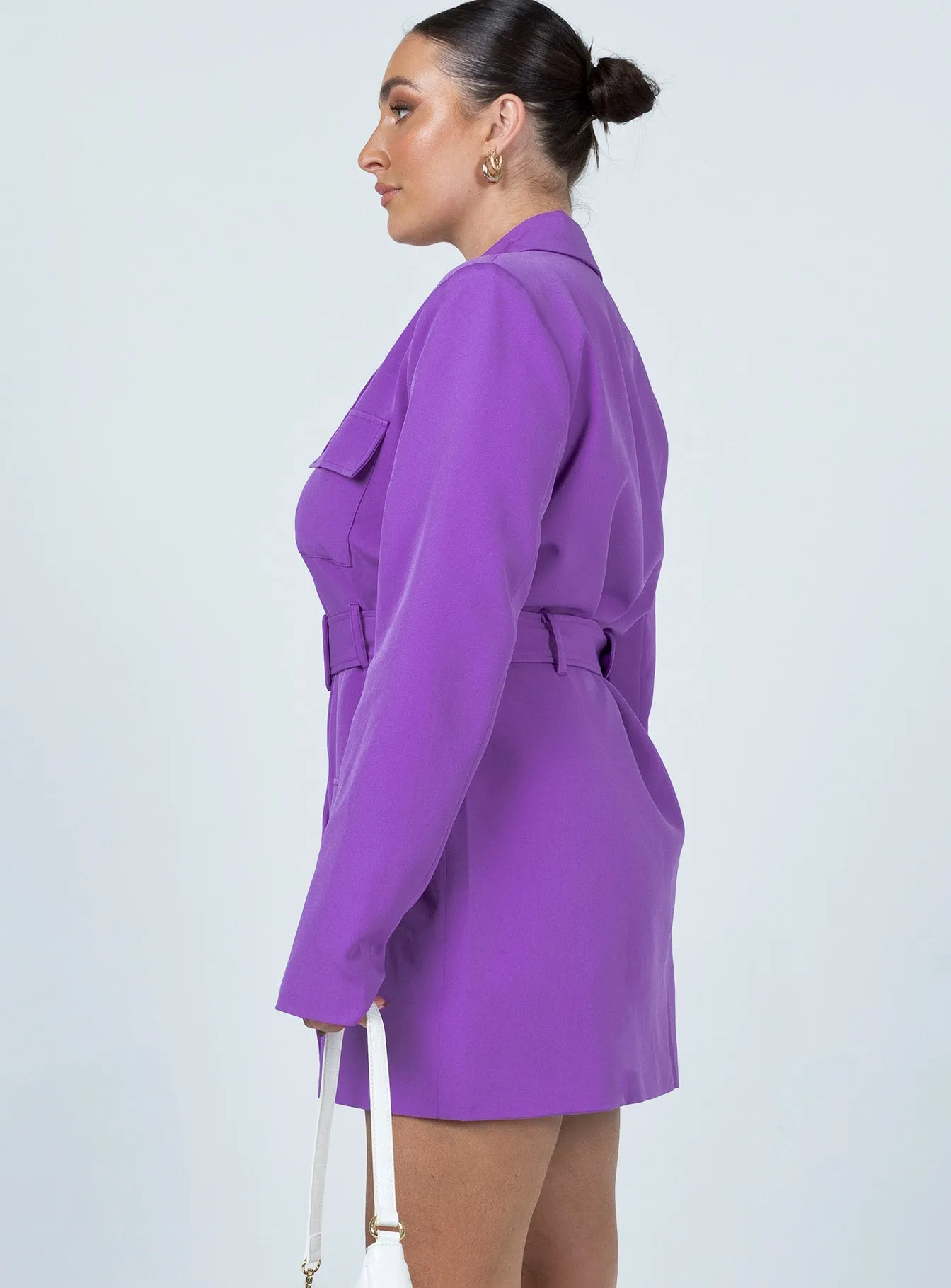 Trendy Appearance Steinway Mini Dress Purple