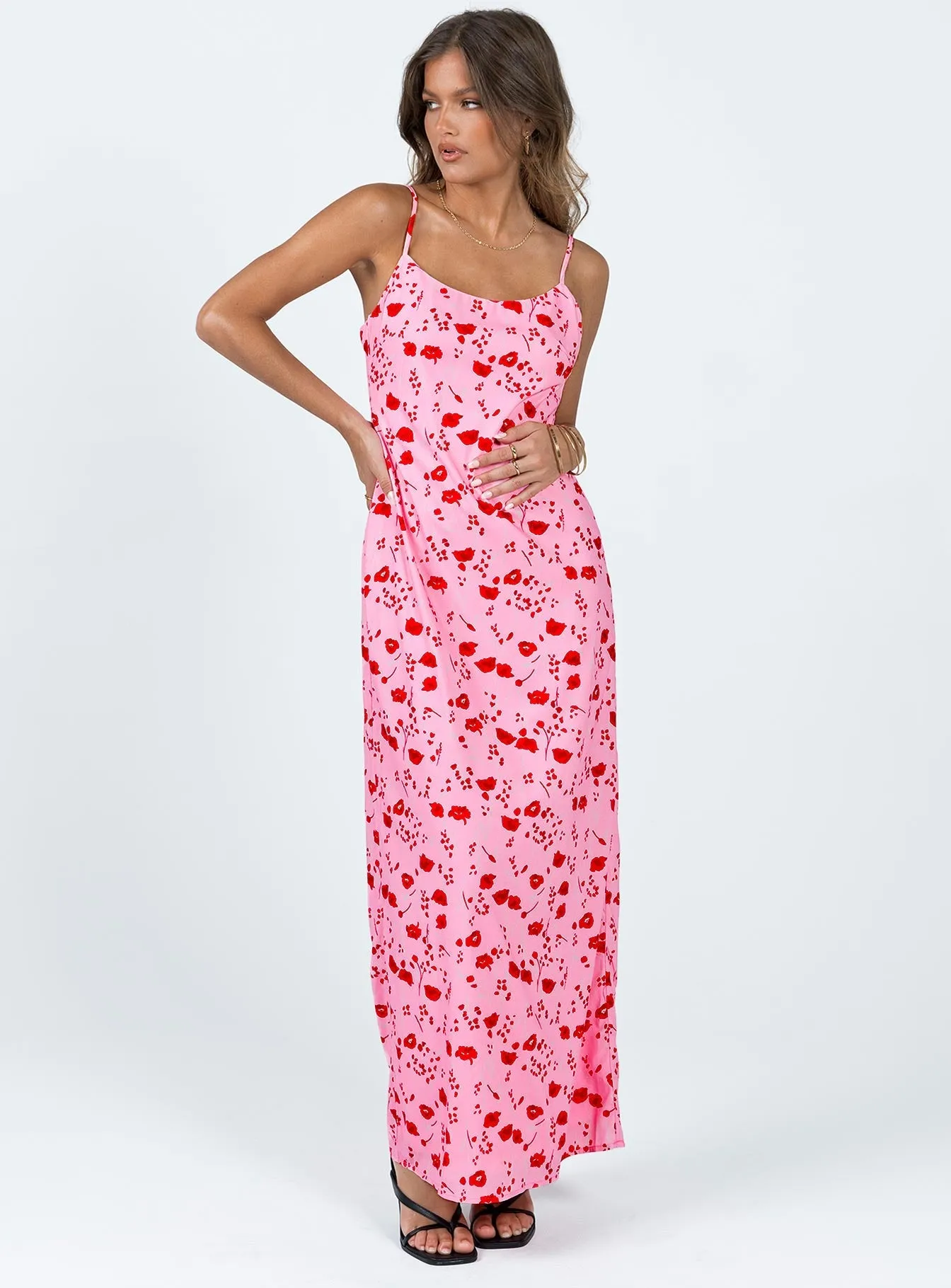 Cherry Dream Maxi Dress Pink Charming Comfort