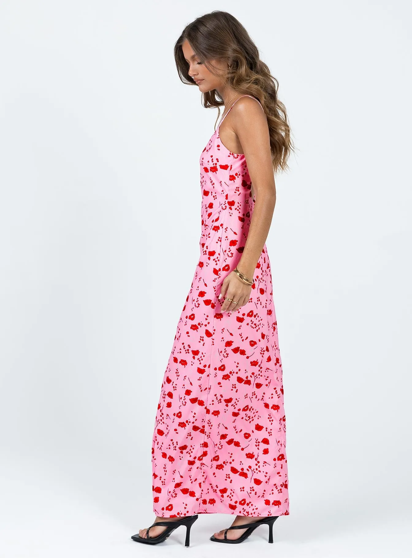 Stylish Appeal Cherry Dream Maxi Dress Pink