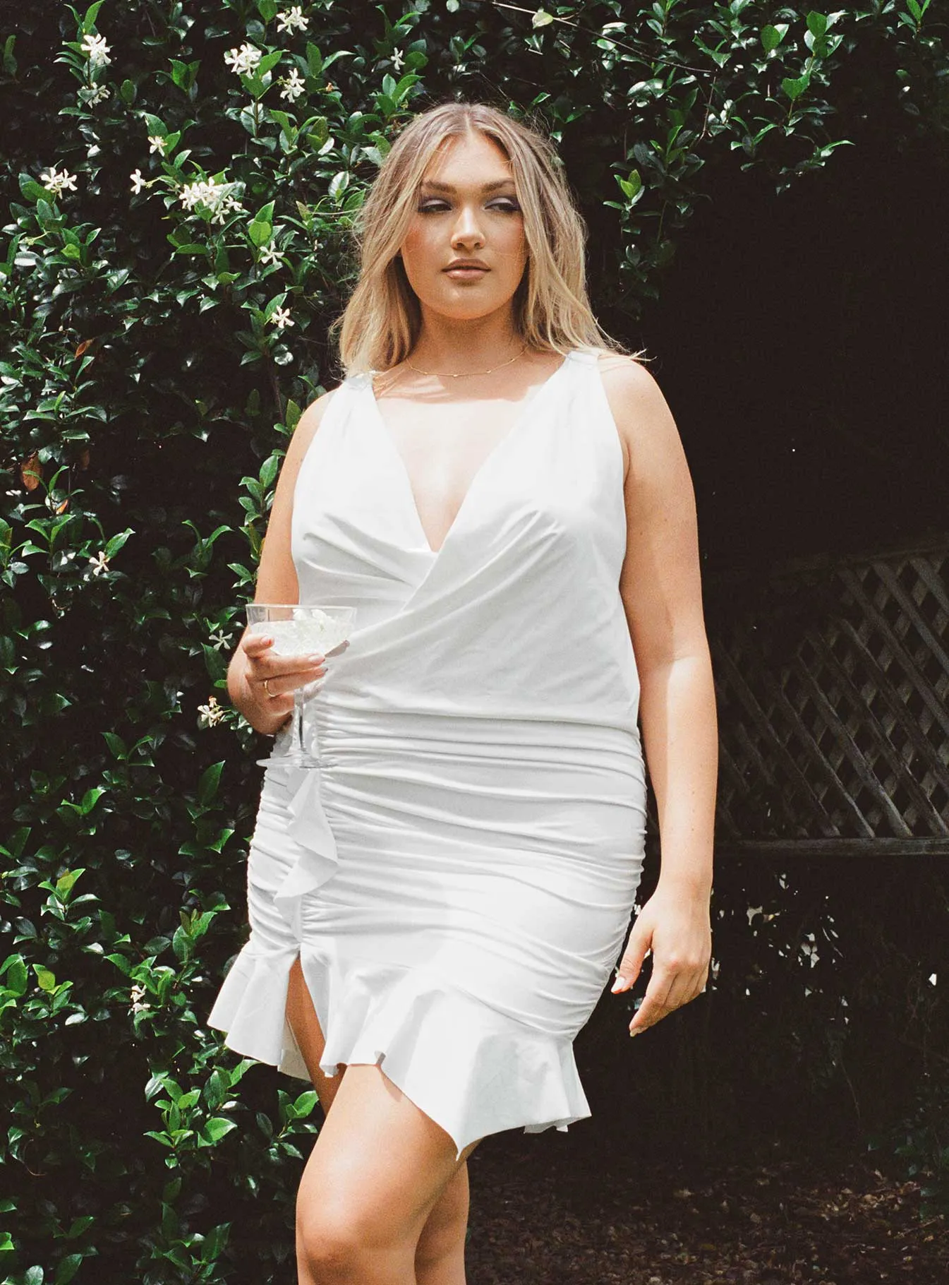 Devotion Mini Dress White Eco Sleek Wear