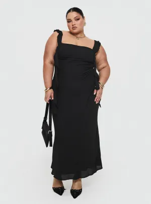 Dual Tones Lanai Maxi Dress Black Curve