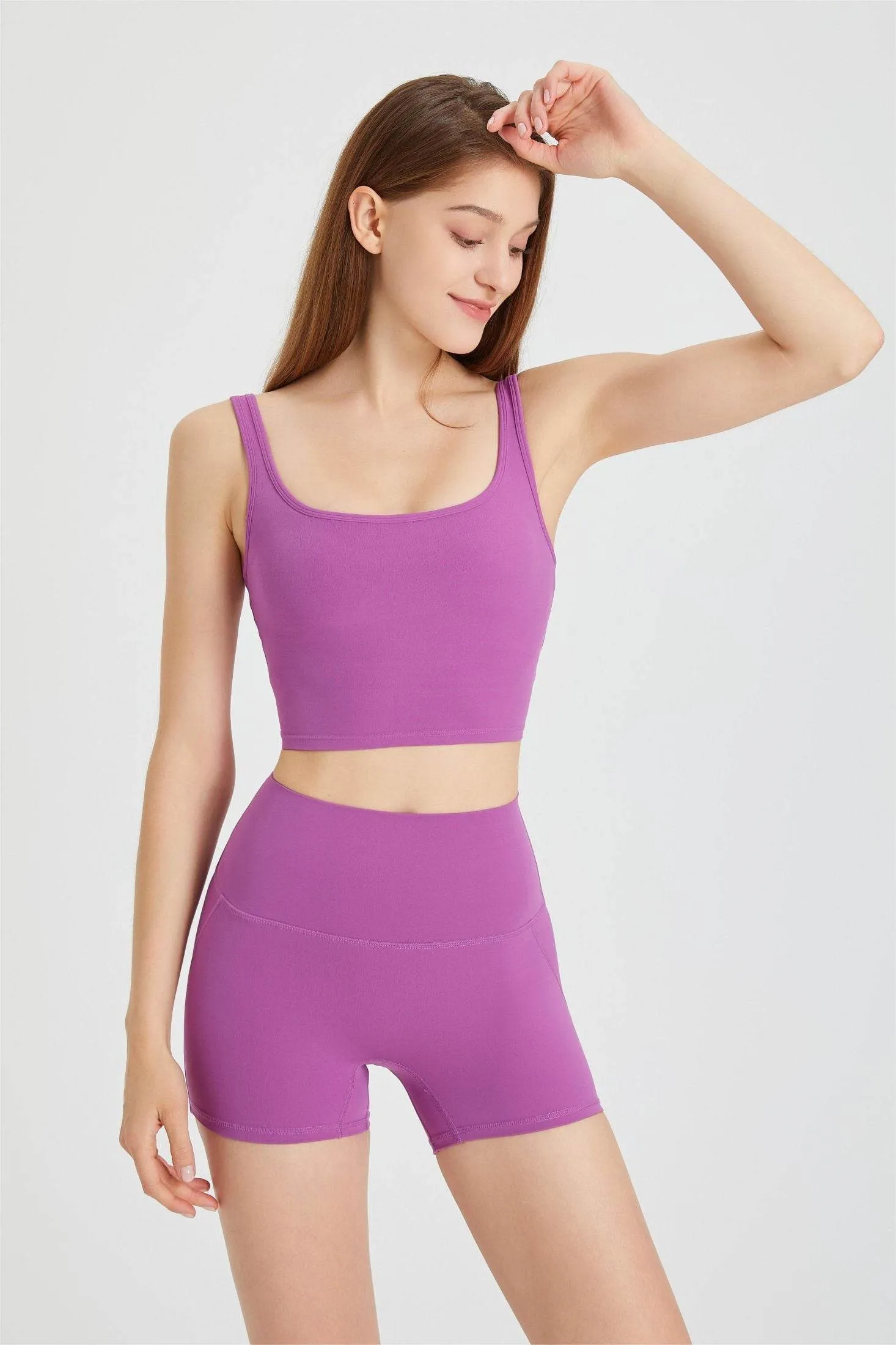 Double Strap Longline Sports Tank Tops Jump Core