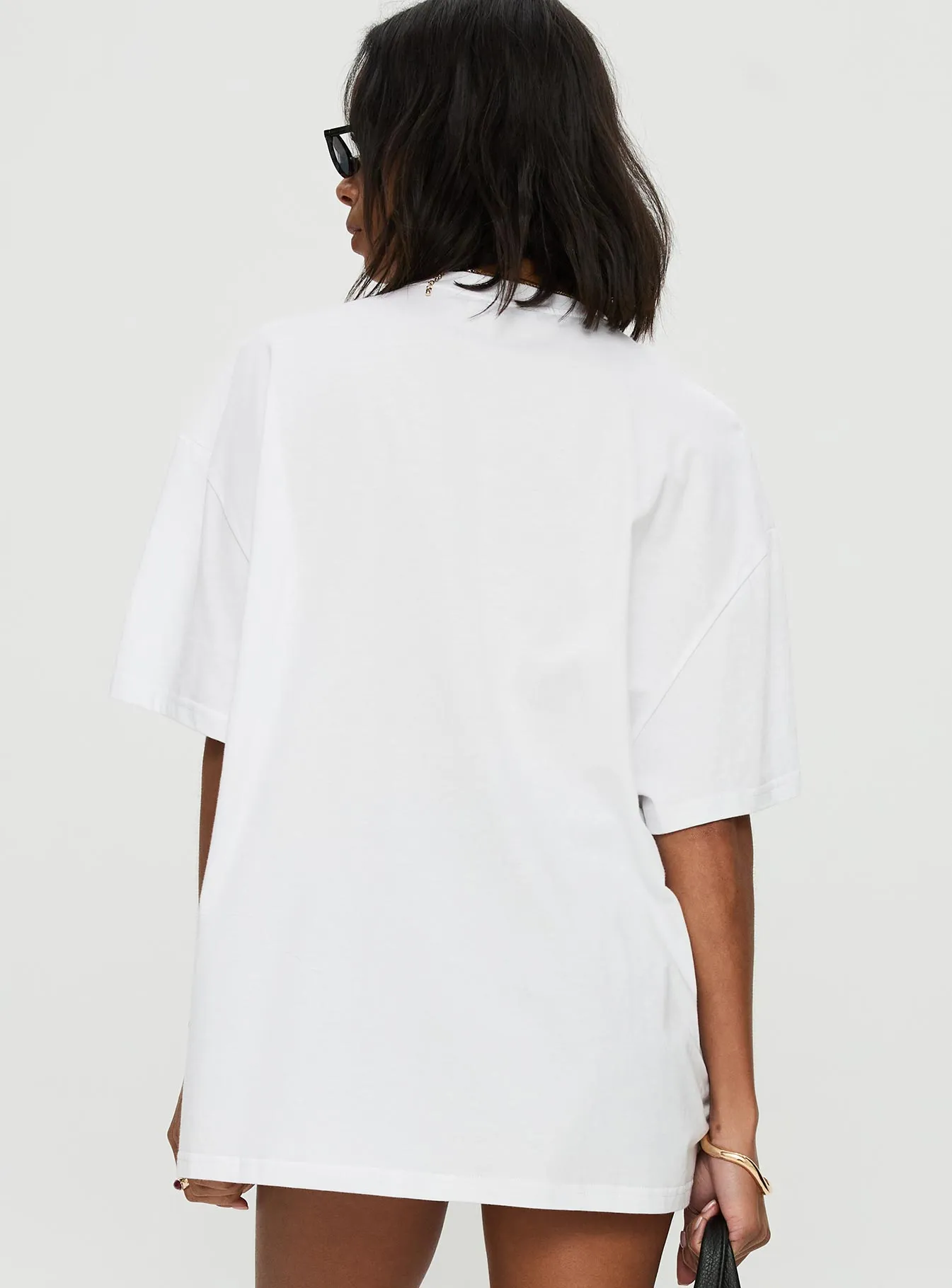 Tarot Card Oversized Graphic Top White / Multi No Slip Shoulder Design Colorfast Dye