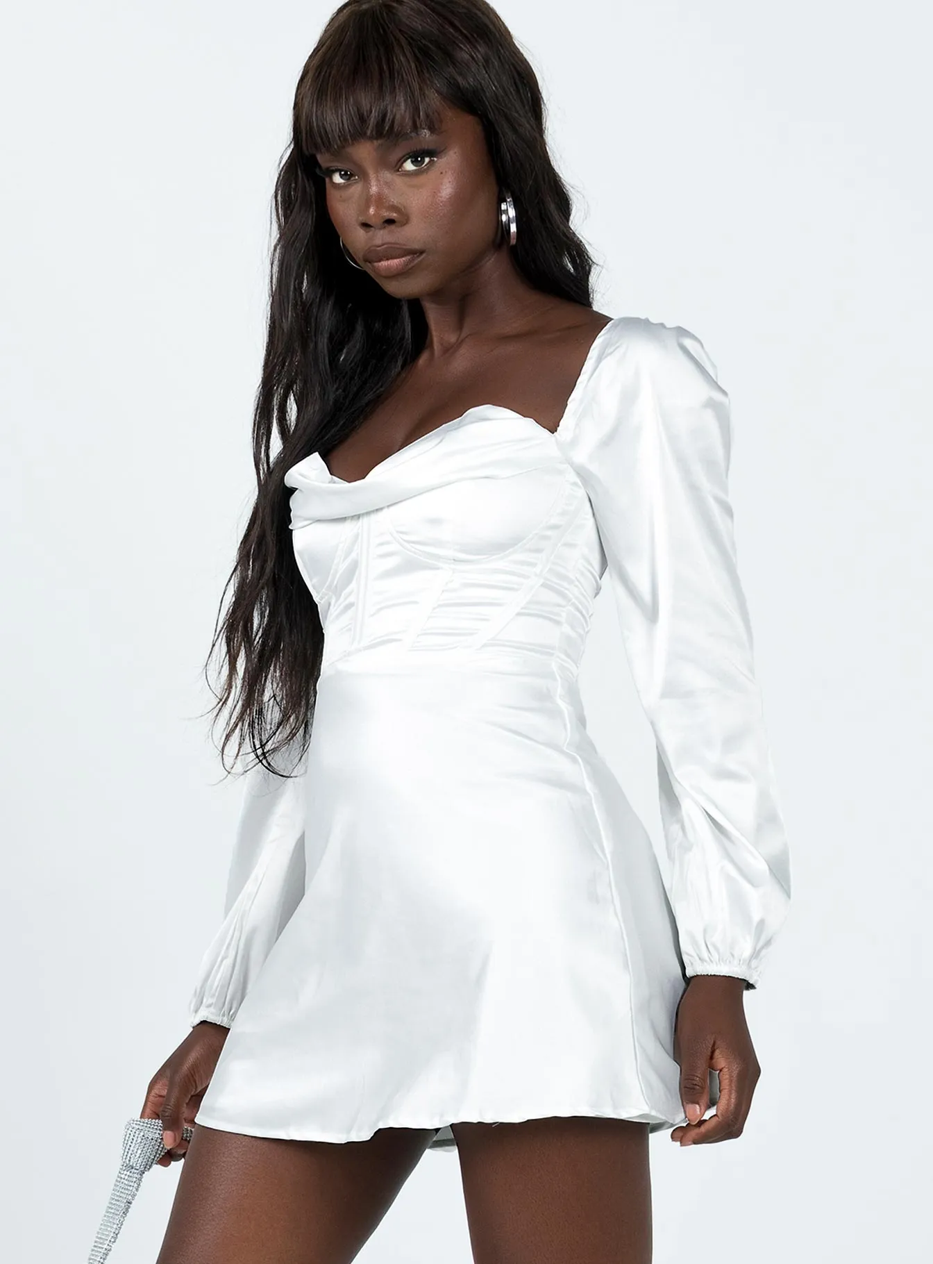 Edge Detail Body Confidence Spotlight Long Sleeve Mini Dress