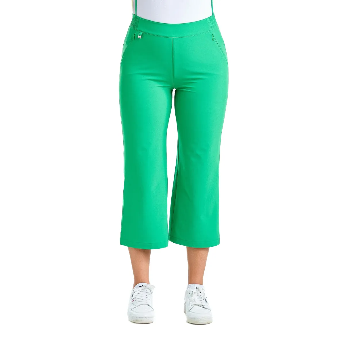 Movement Ease Adjustable Drawcord Nivo Women's Maude Capri Golf Pants - Classic Green